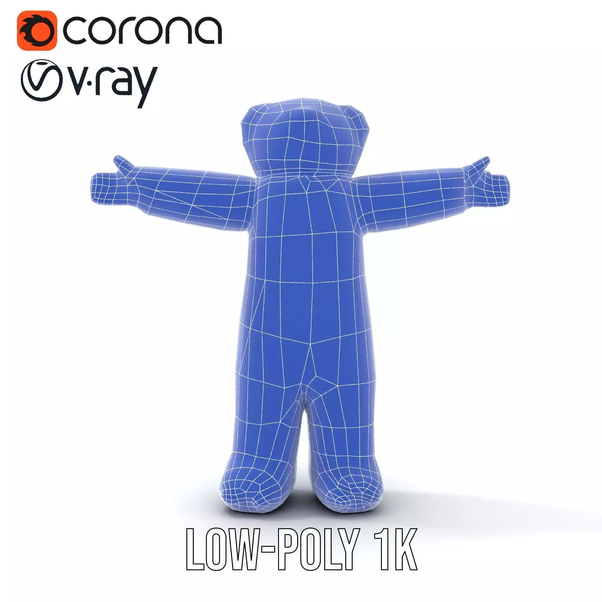 Blue Cuddly Teddy model pack Low-poly 3D model_27