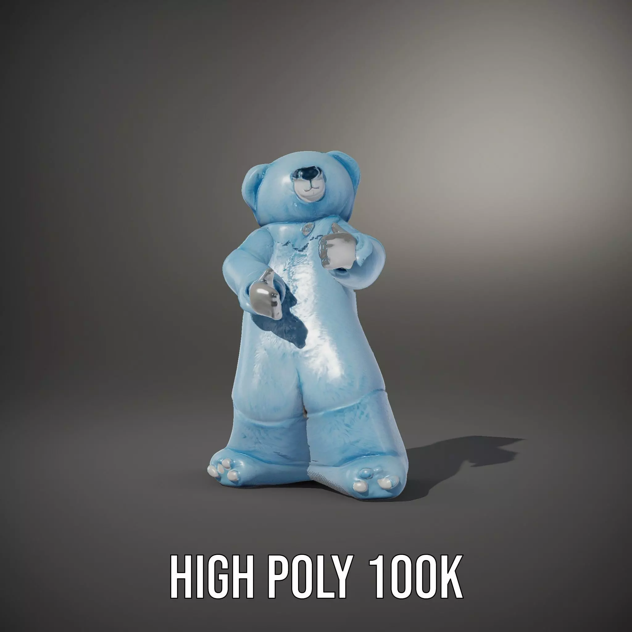 Blue Cuddly Teddy model pack Low-poly 3D model_10