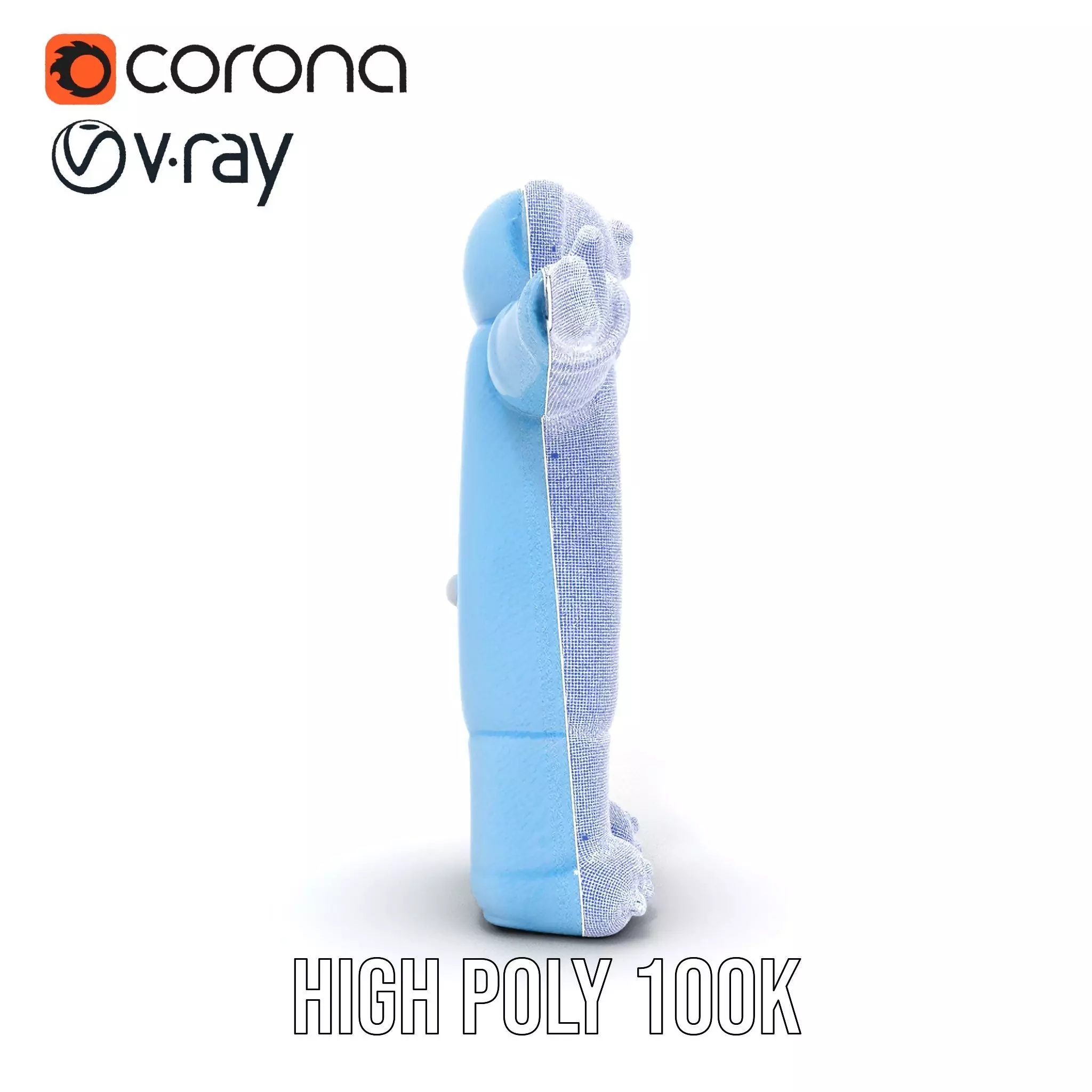 Blue Cuddly Teddy model pack Low-poly 3D model_34