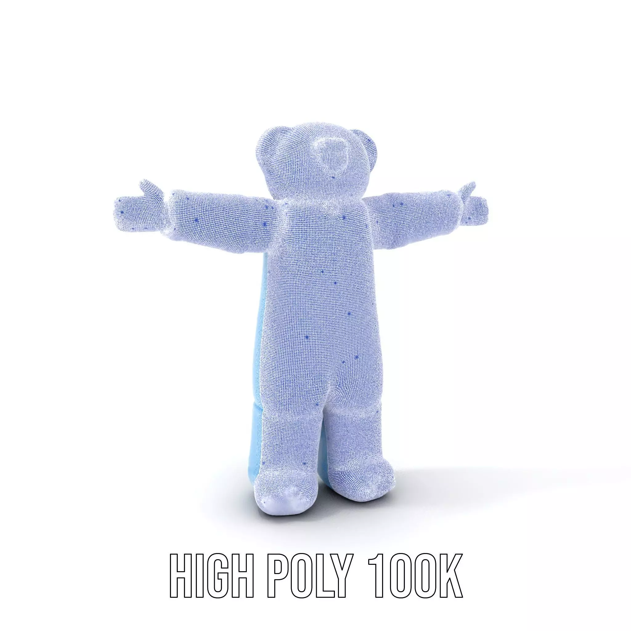 Blue Cuddly Teddy model pack Low-poly 3D model_4