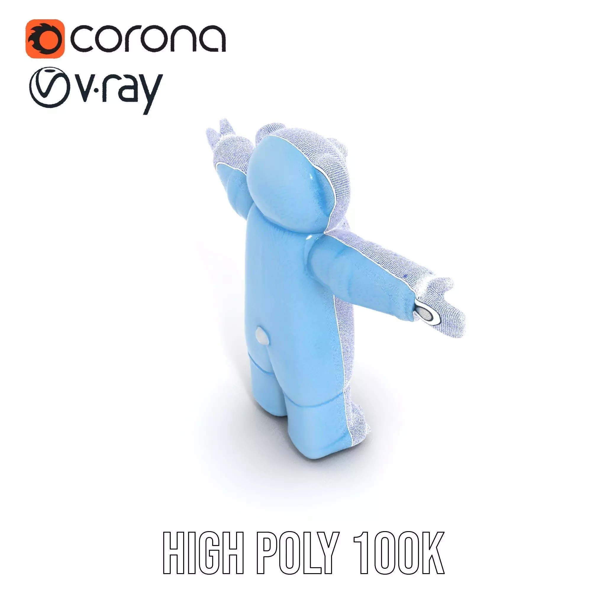 Blue Cuddly Teddy model pack Low-poly 3D model_32