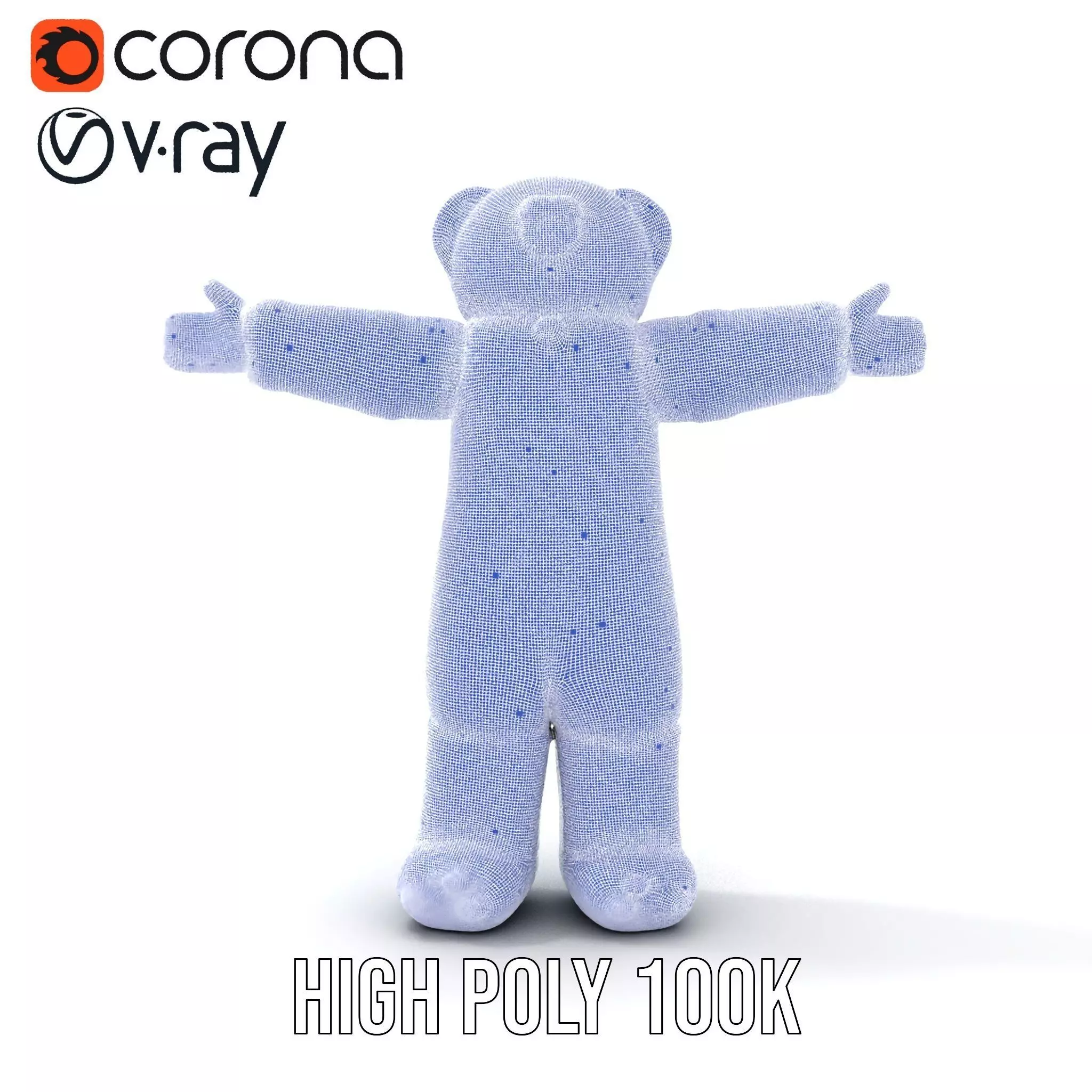 Blue Cuddly Teddy model pack Low-poly 3D model_33