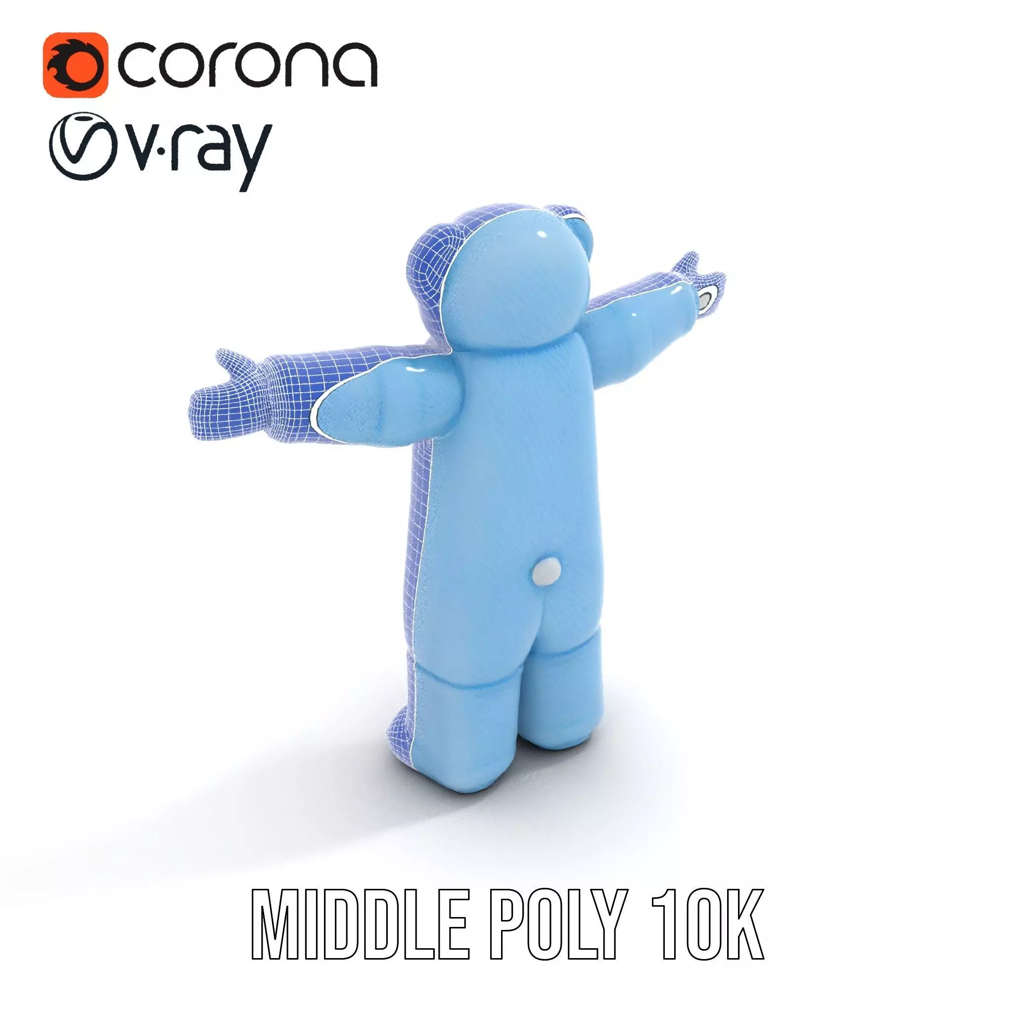 Blue Cuddly Teddy model pack Low-poly 3D model_23