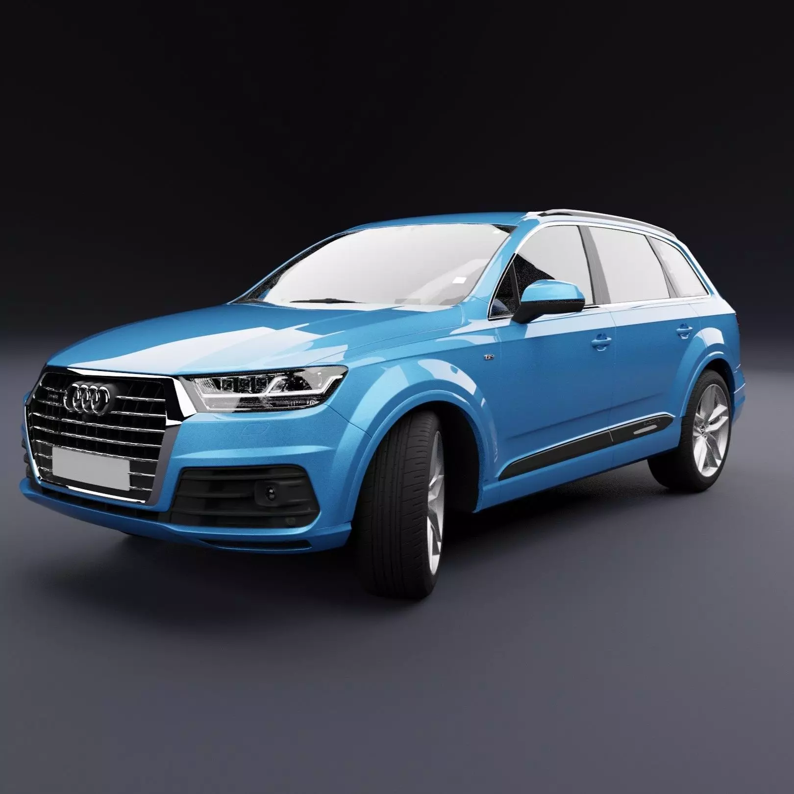 Audi Q7 Tfsi e Black Metalic Blue 3D model