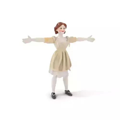 Vintage Porcelain Doll model pack Low-poly 3D model