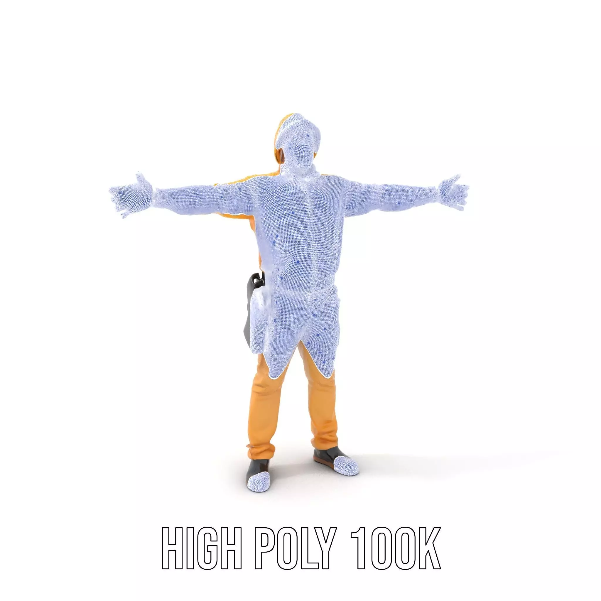 Yellow Construction Worker model pack Low-poly 3D model_4