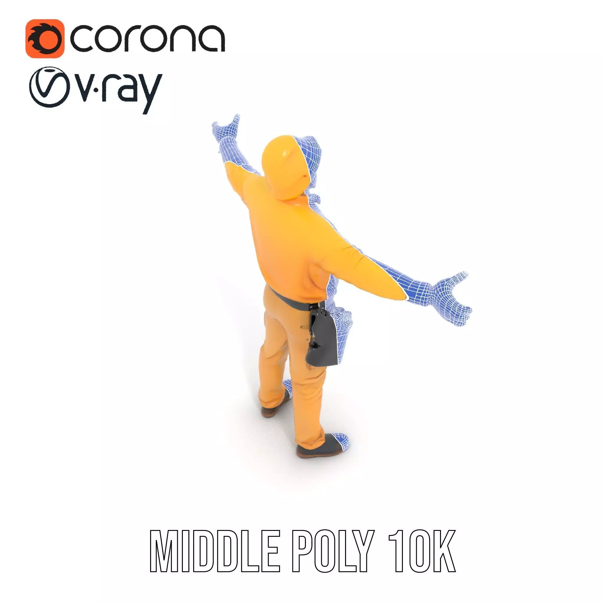 Yellow Construction Worker model pack Low-poly 3D model_27