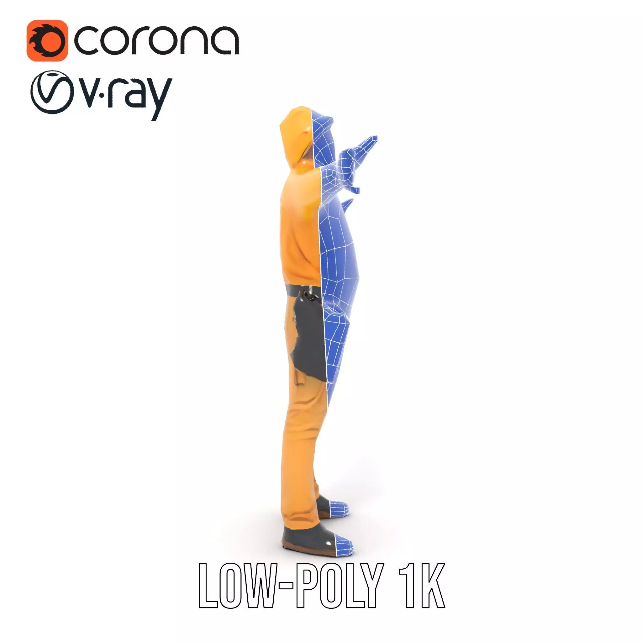 Yellow Construction Worker model pack Low-poly 3D model_31