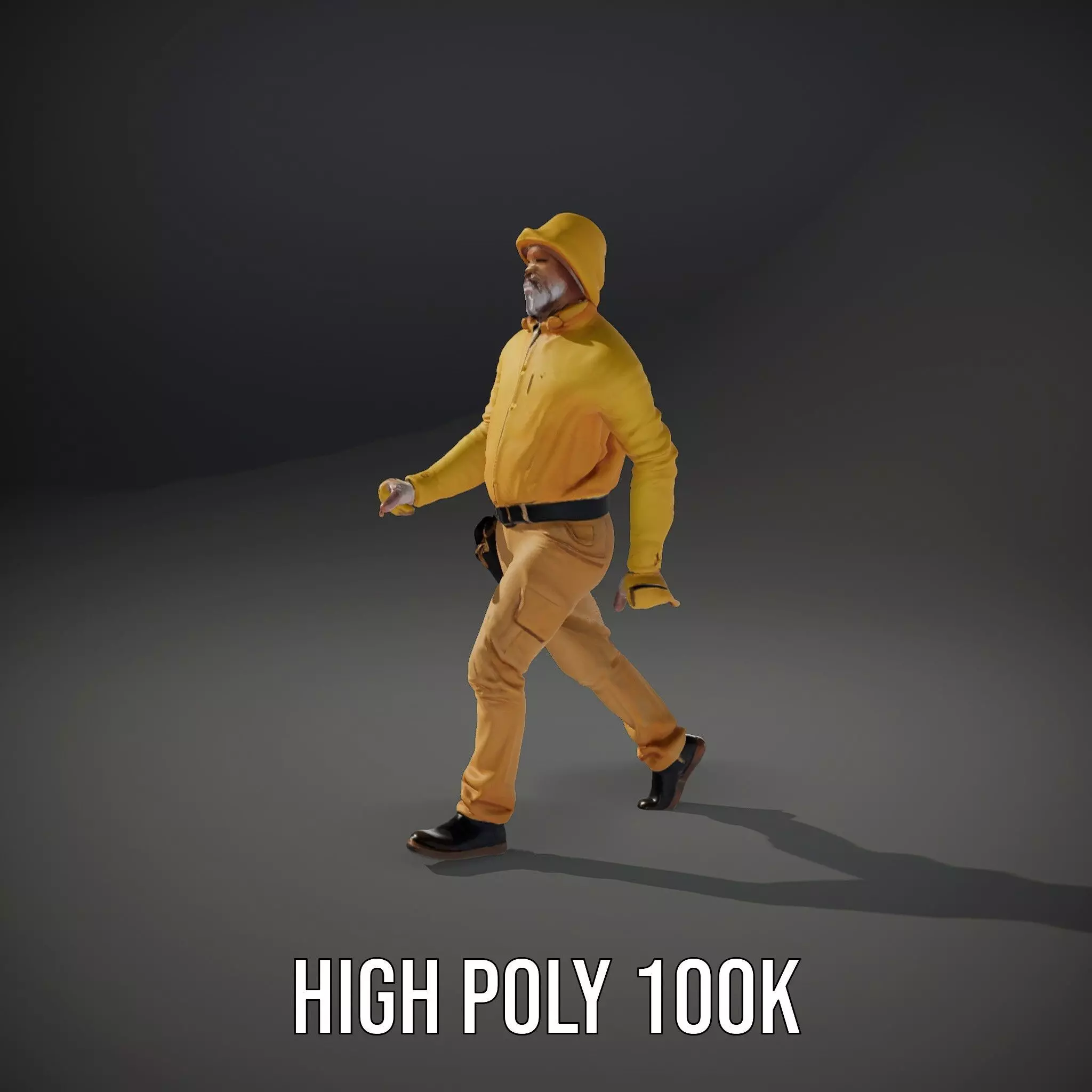 Yellow Construction Worker model pack Low-poly 3D model_10