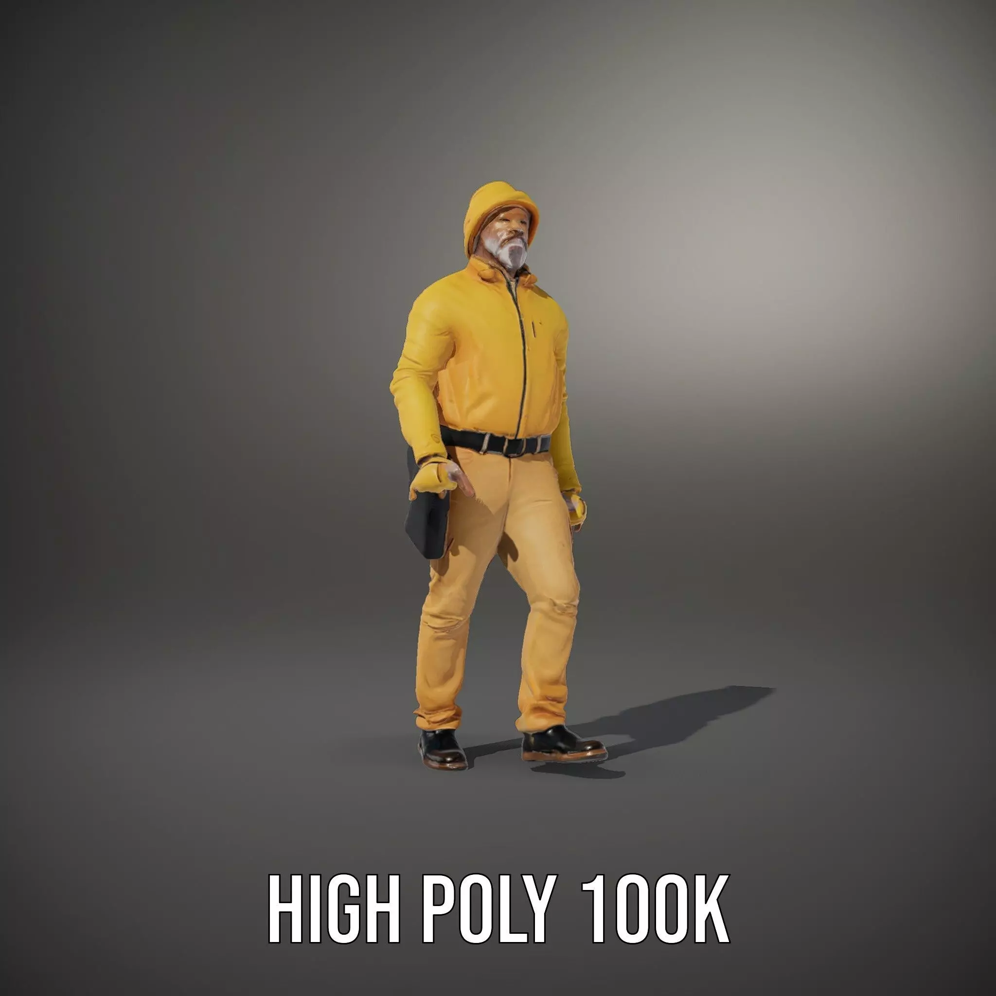 Yellow Construction Worker model pack Low-poly 3D model_8