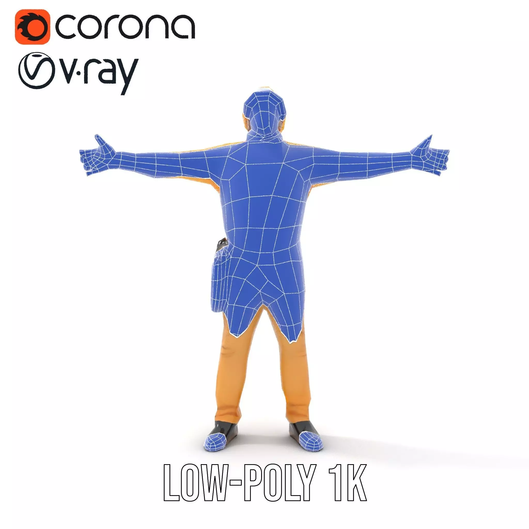 Yellow Construction Worker model pack Low-poly 3D model_20