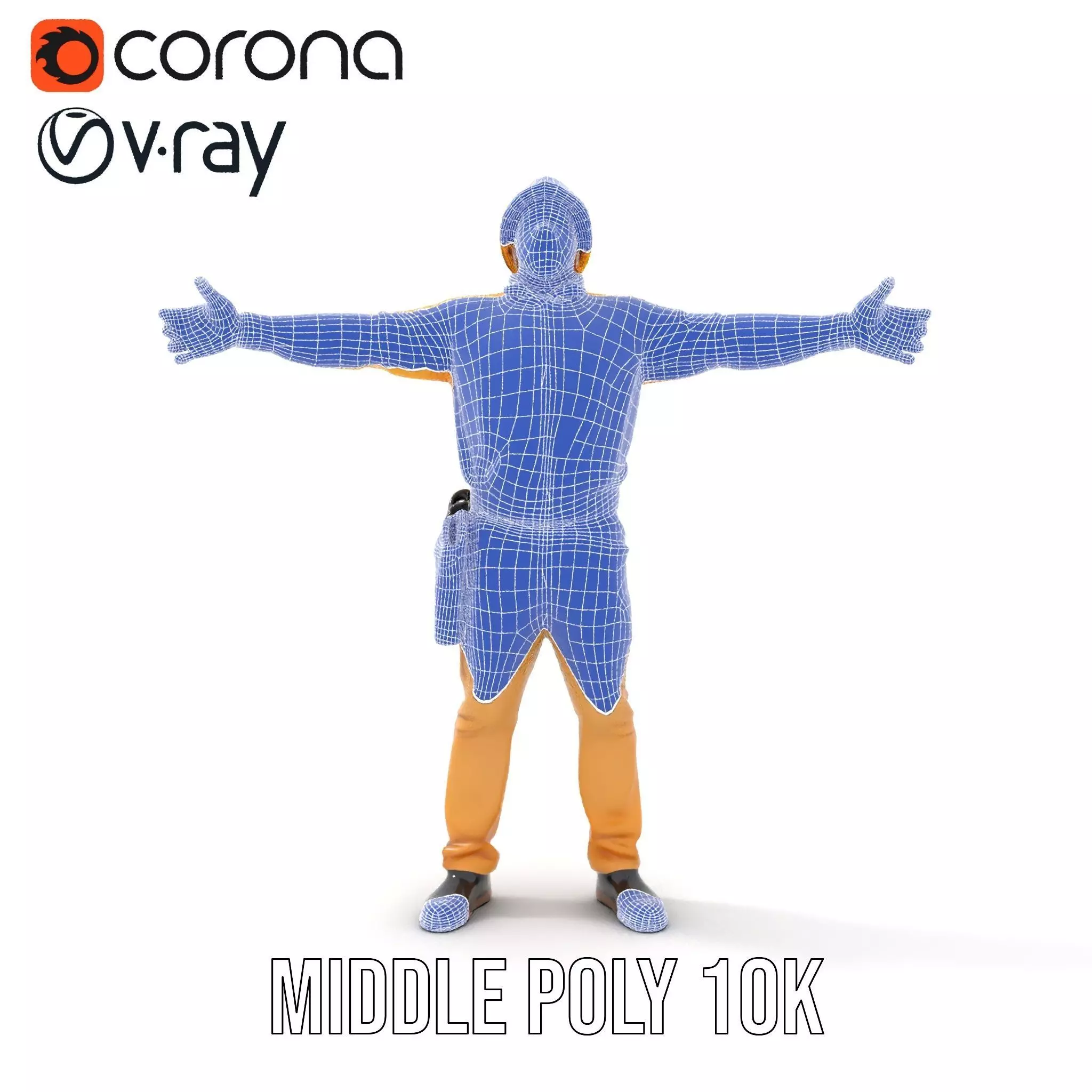 Yellow Construction Worker model pack Low-poly 3D model_30