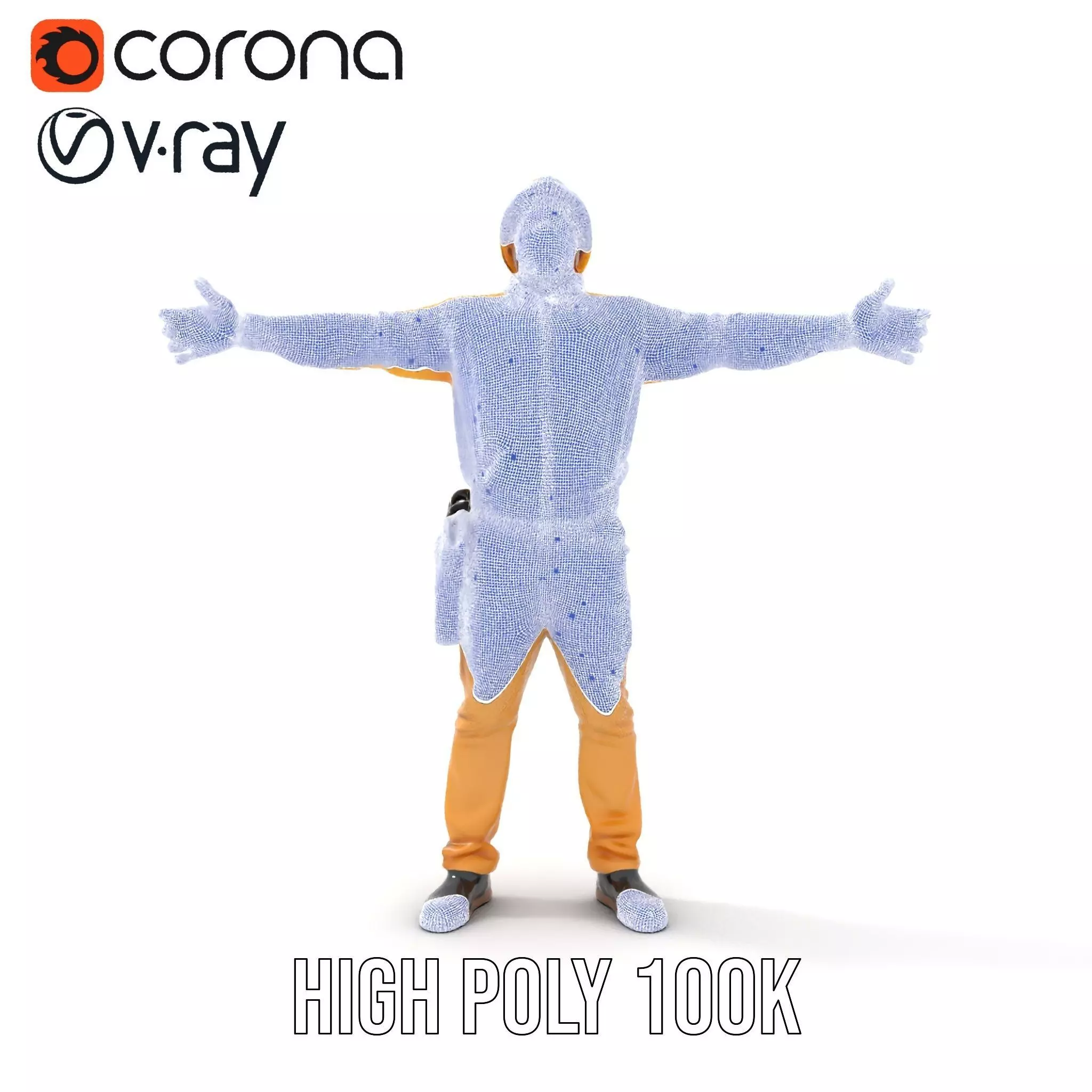 Yellow Construction Worker model pack Low-poly 3D model_33