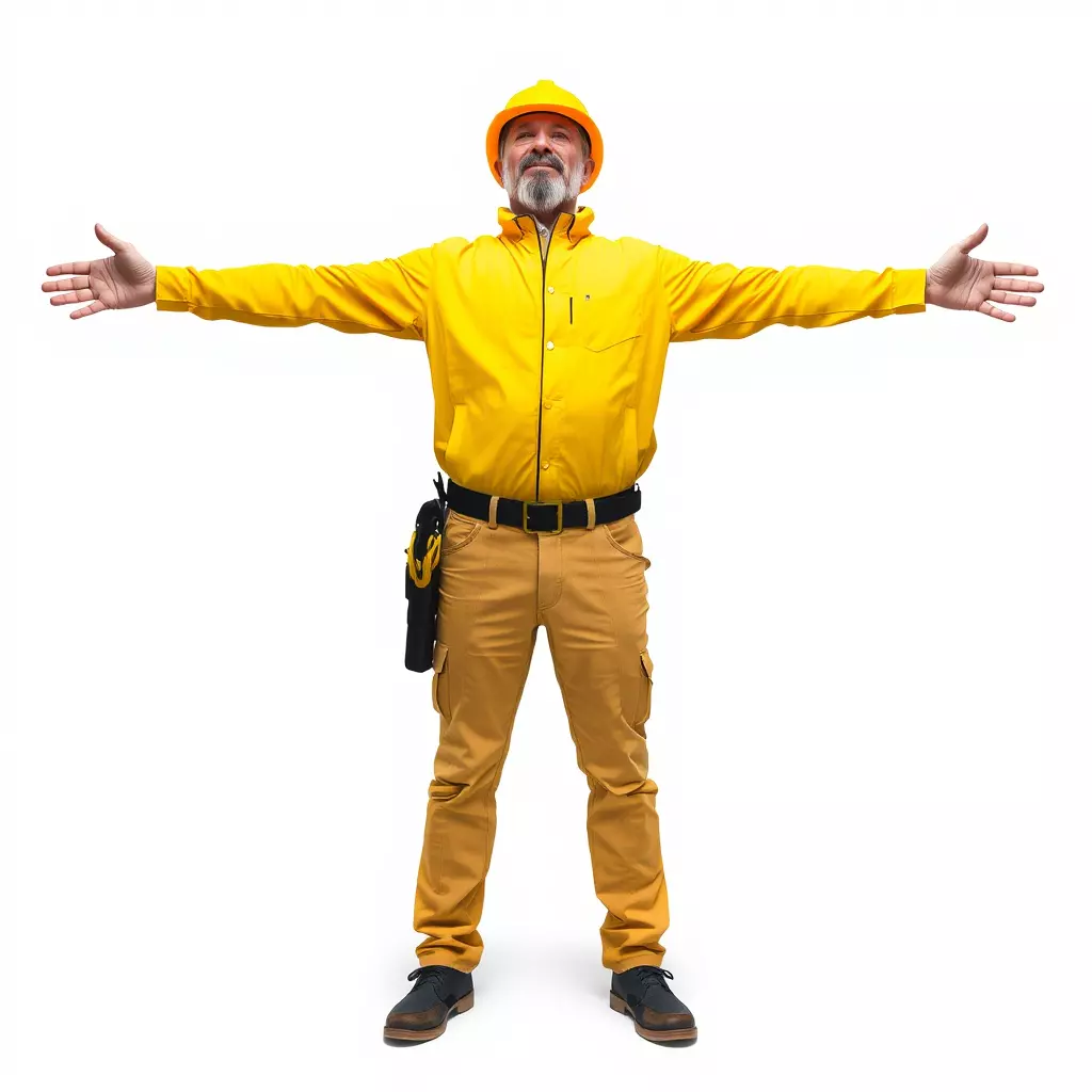 Yellow Construction Worker model pack Low-poly 3D model_2