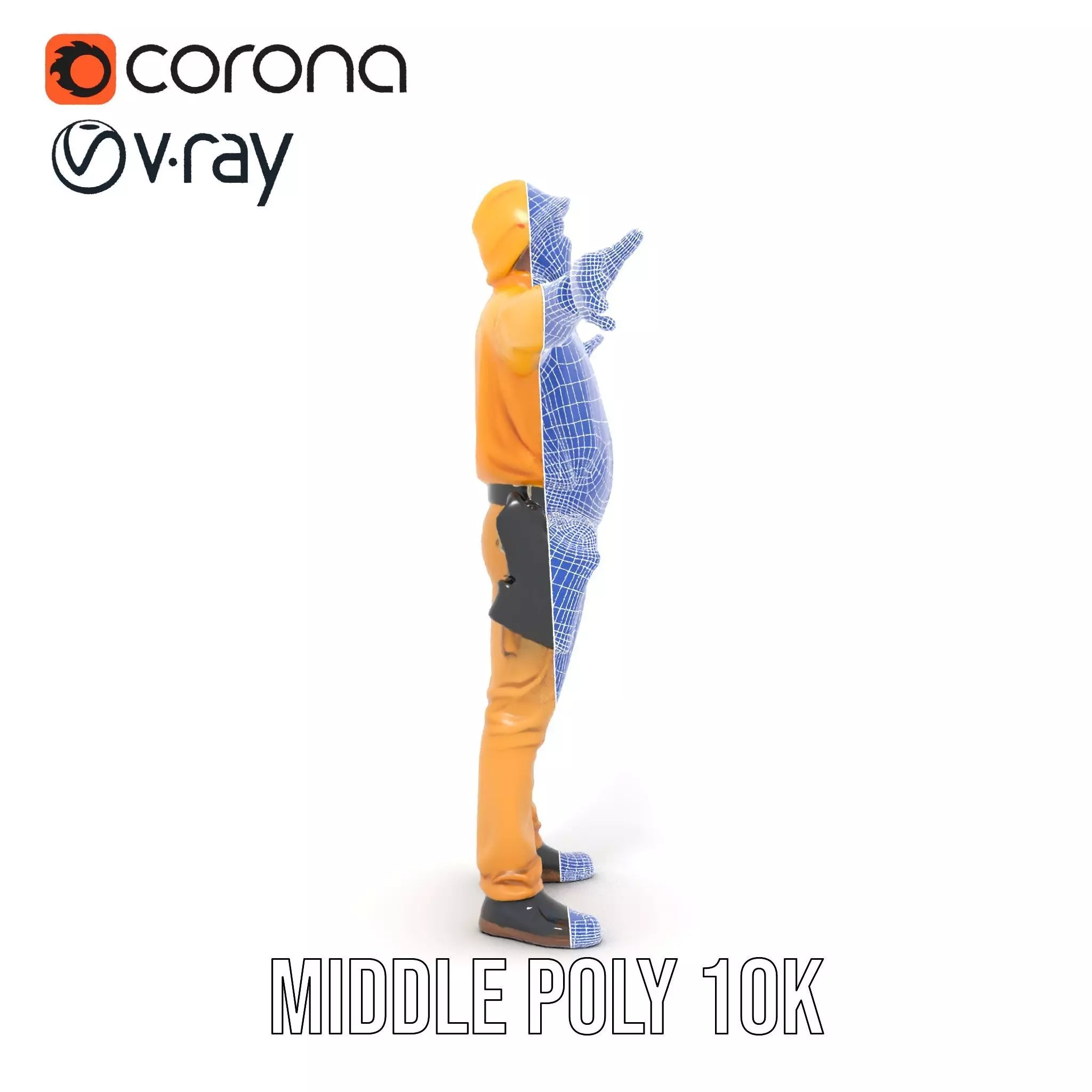 Yellow Construction Worker model pack Low-poly 3D model_24