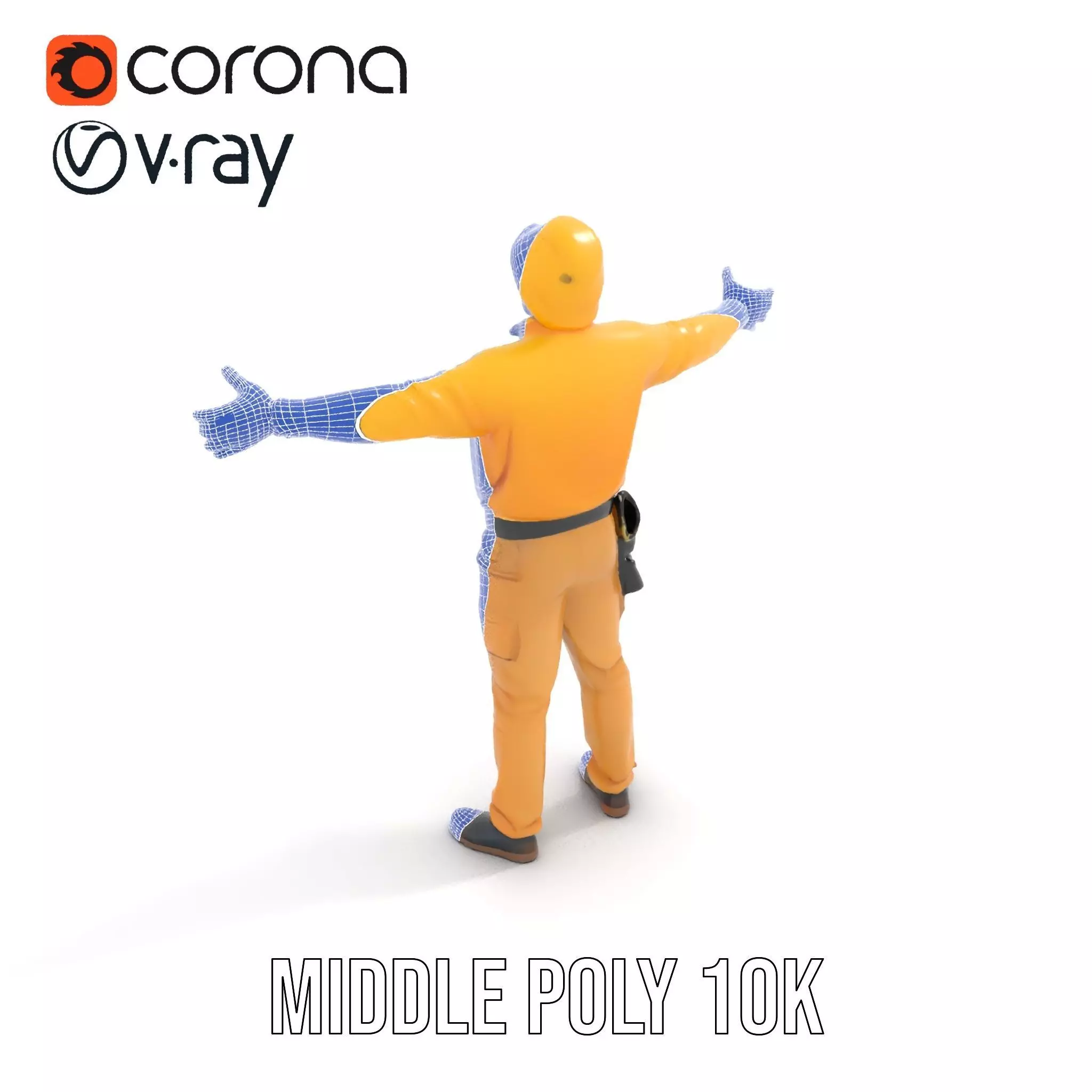 Yellow Construction Worker model pack Low-poly 3D model_19
