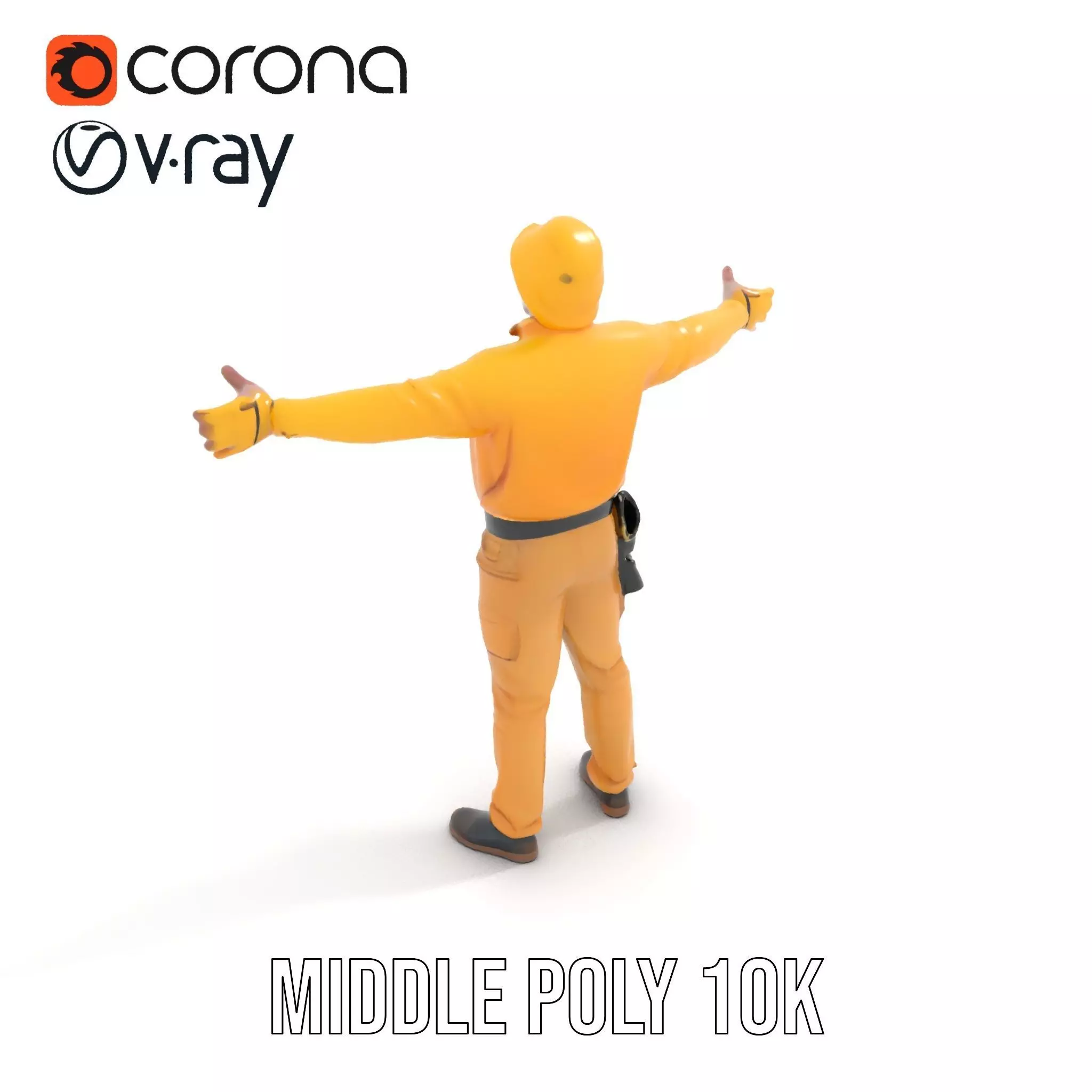 Yellow Construction Worker model pack Low-poly 3D model_21