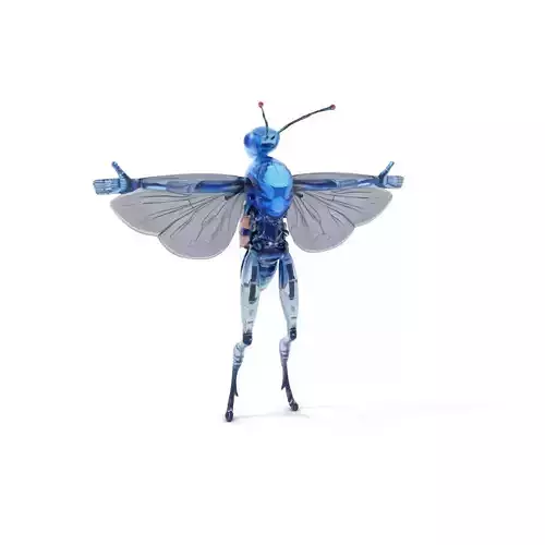 Cyborg Insectoid Drone model pack Low-poly 3D model