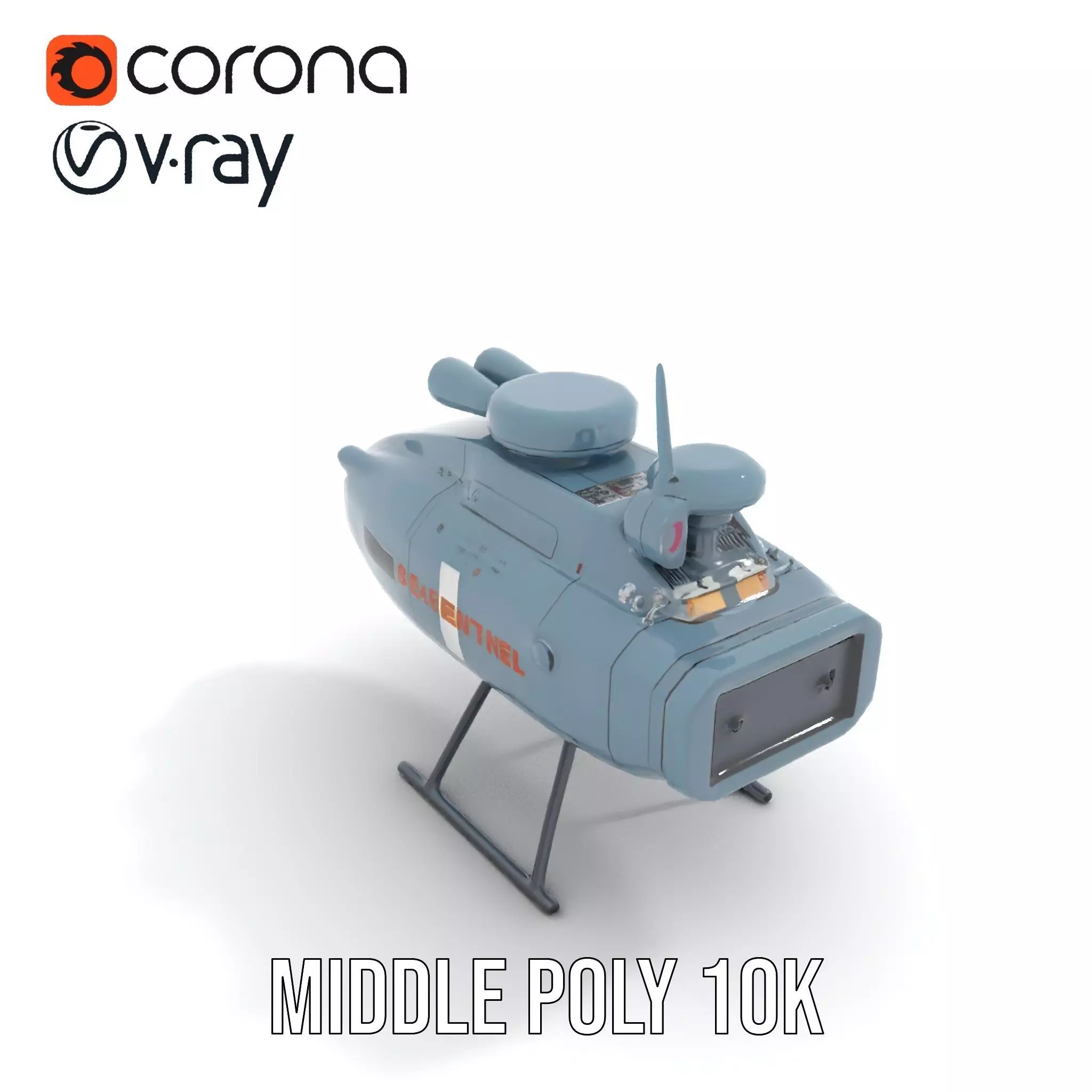 Sea Sentinel Aqua Drone model pack Low-poly 3D model_13