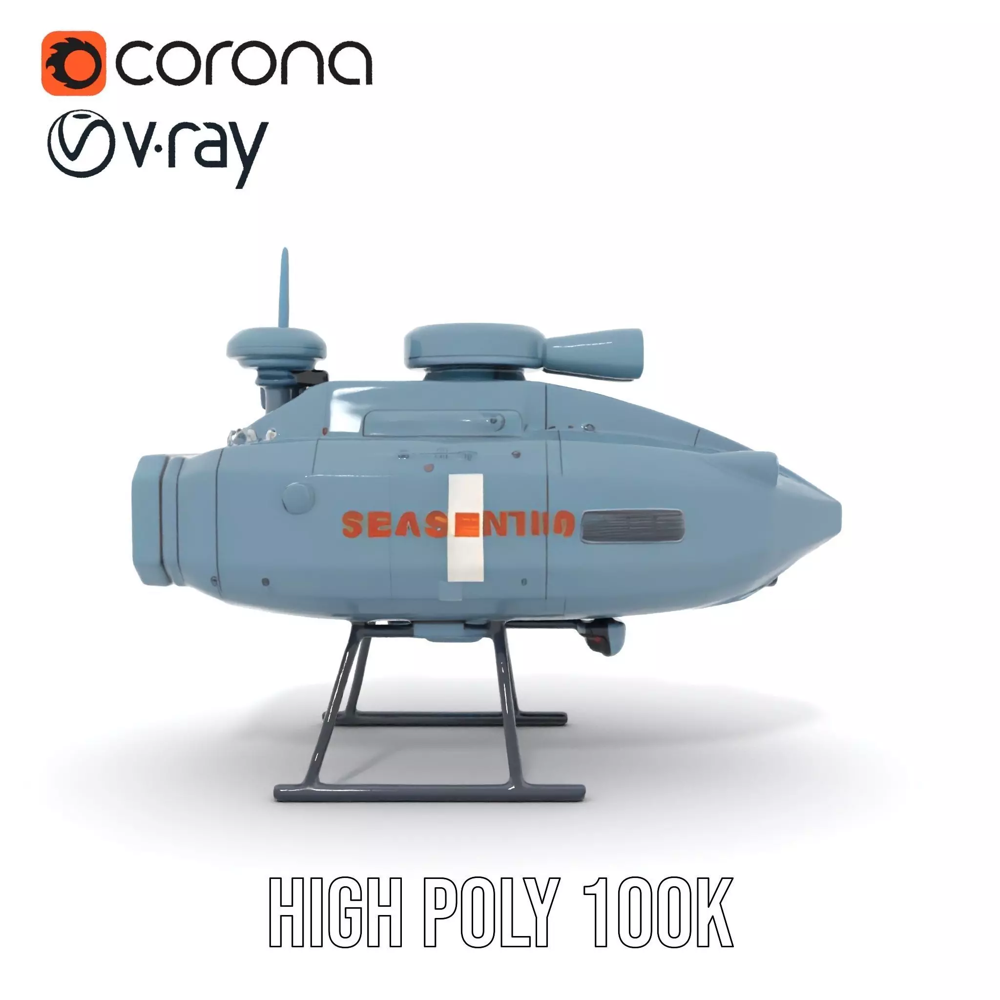 Sea Sentinel Aqua Drone model pack Low-poly 3D model_28