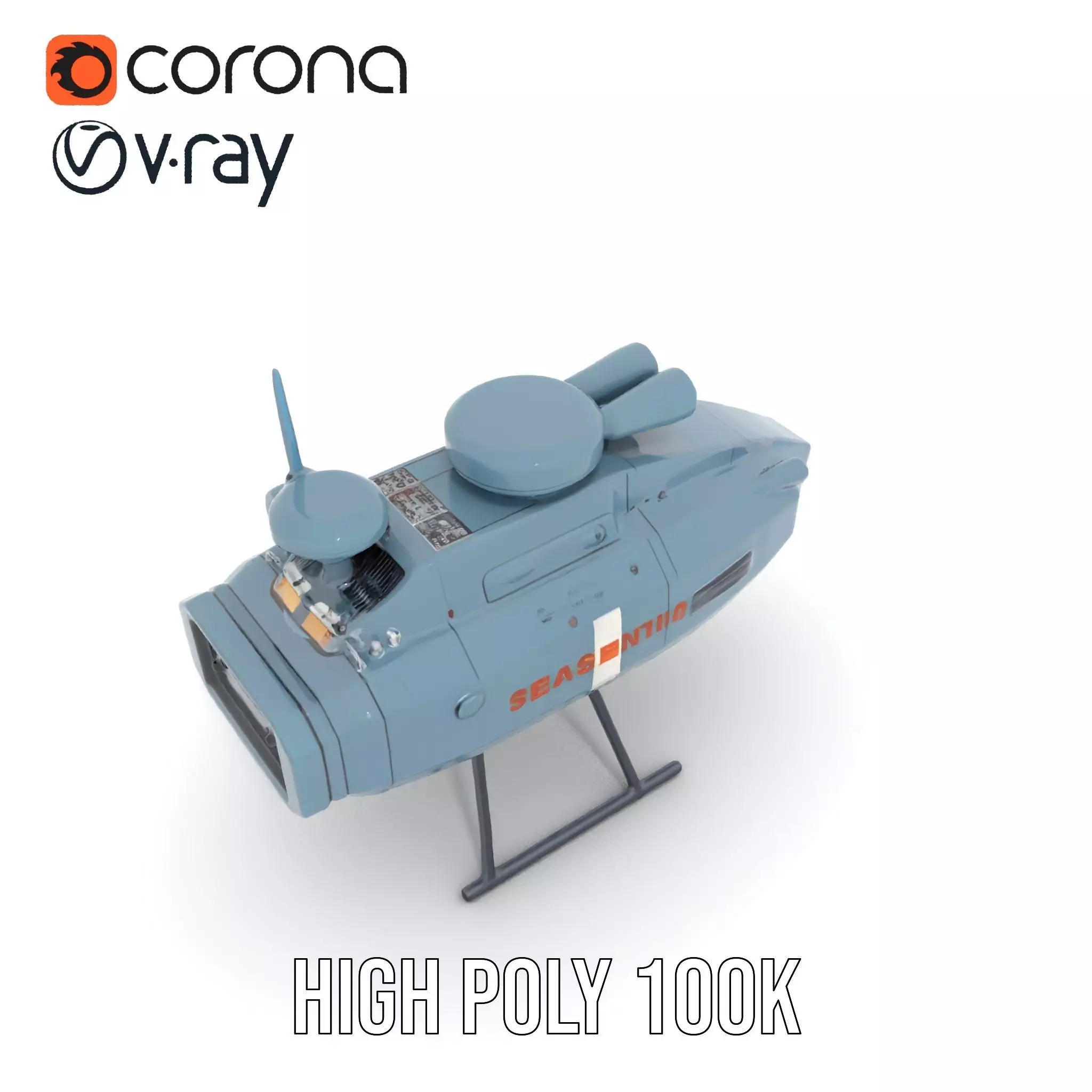 Sea Sentinel Aqua Drone model pack Low-poly 3D model_17