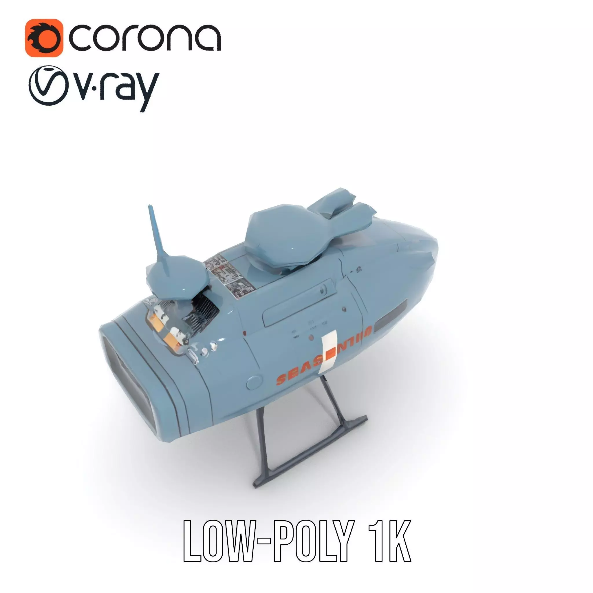 Sea Sentinel Aqua Drone model pack Low-poly 3D model_16