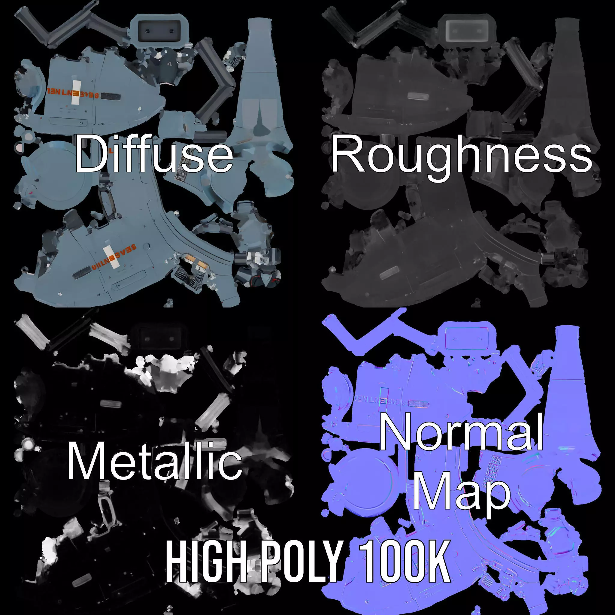 Sea Sentinel Aqua Drone model pack Low-poly 3D model_3