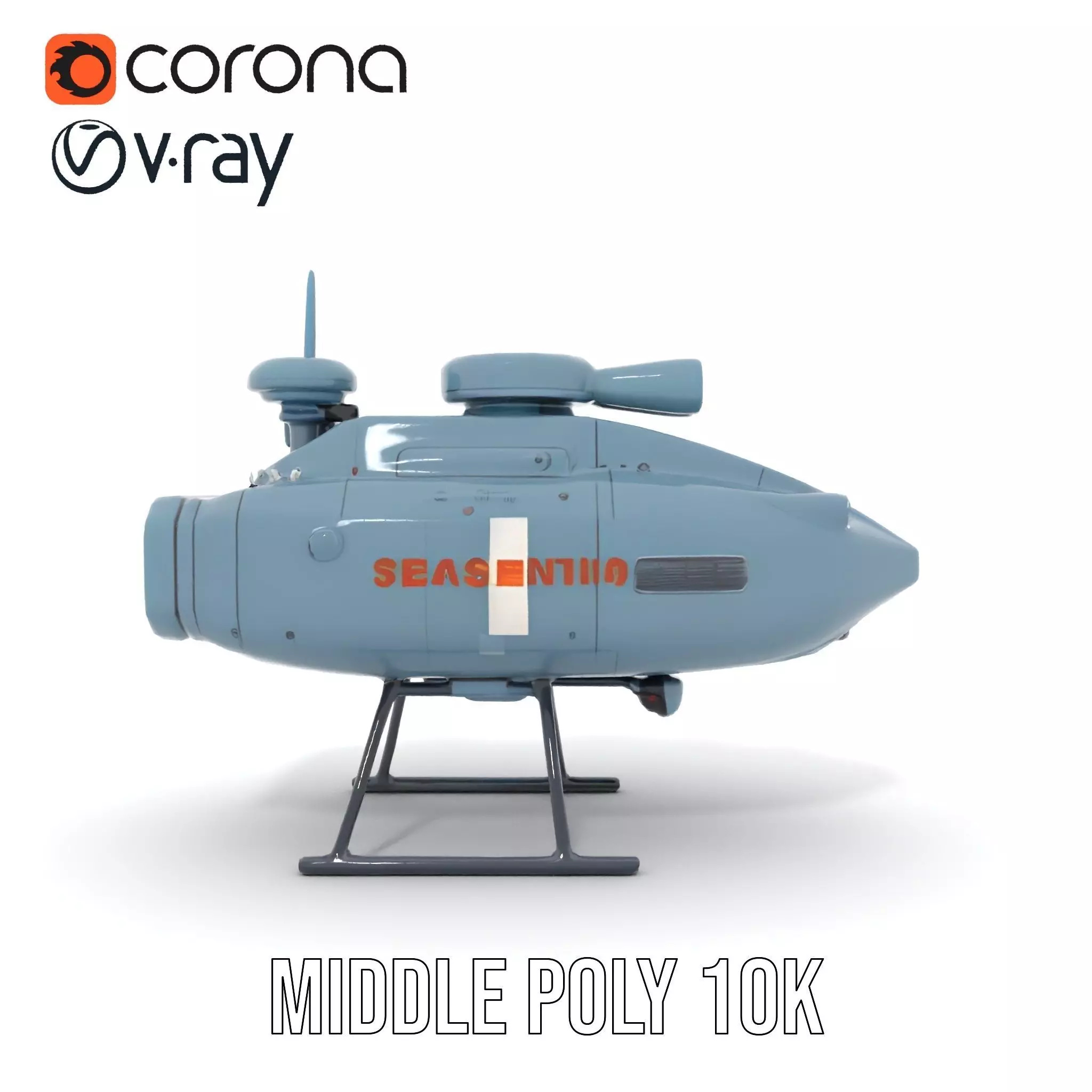 Sea Sentinel Aqua Drone model pack Low-poly 3D model_6