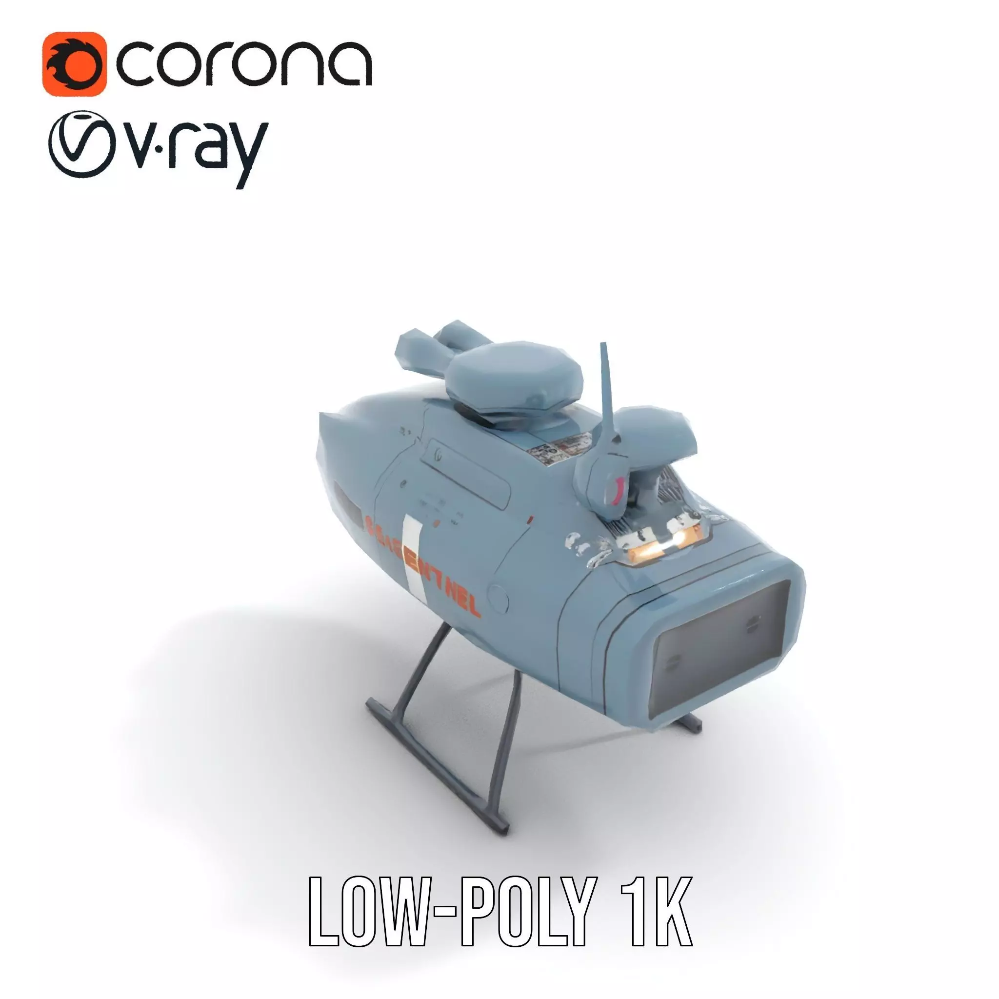 Sea Sentinel Aqua Drone model pack Low-poly 3D model_12