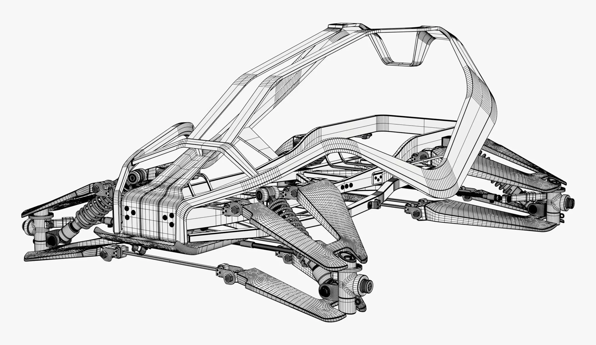 Buggy Frame with Suspension M1 3D model_10