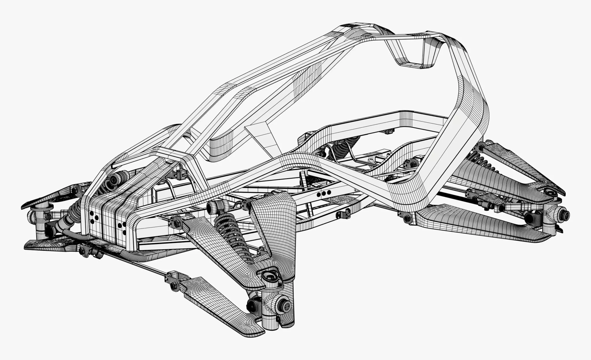 Buggy Frame with Suspension M1 3D model_6