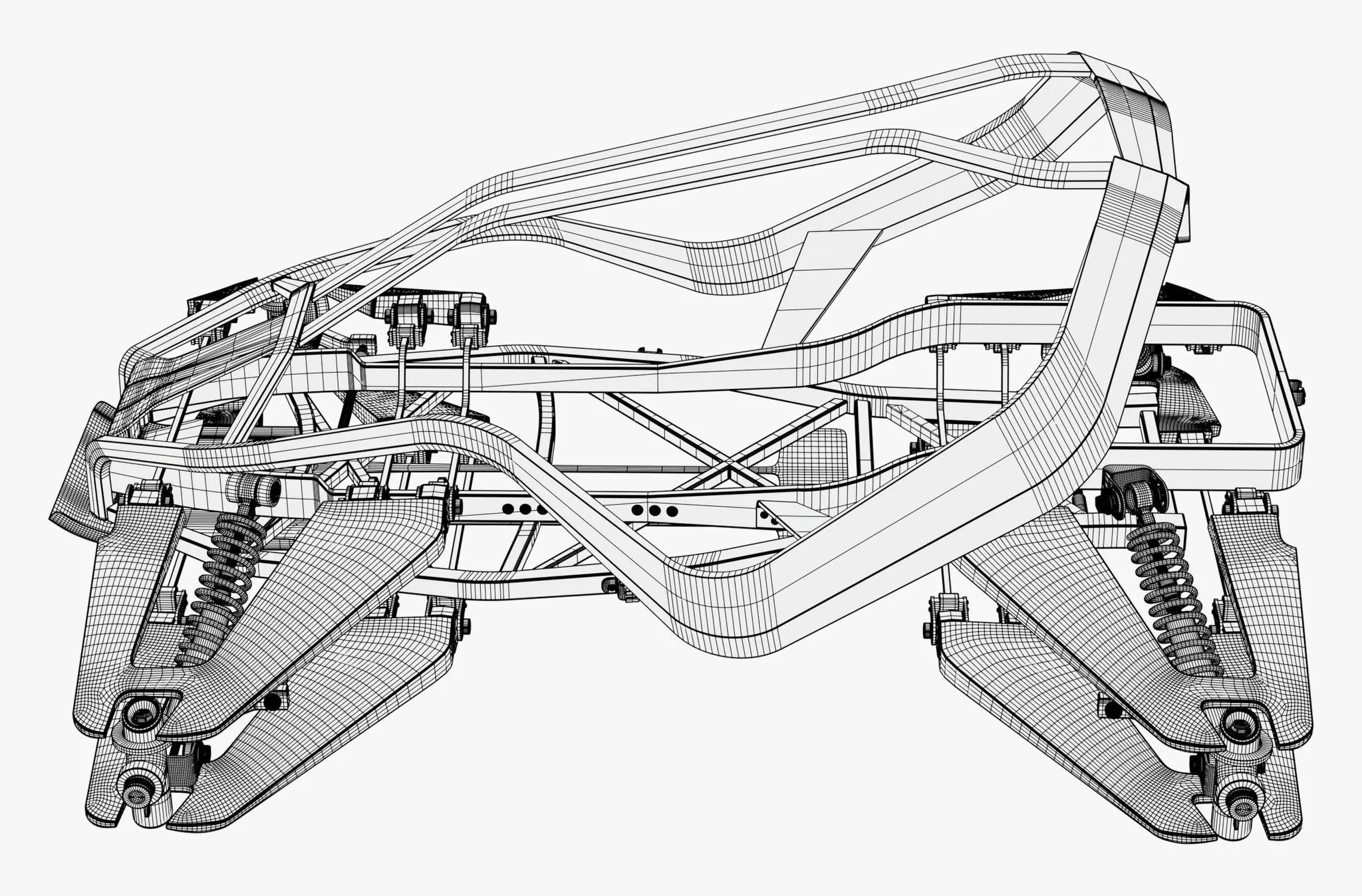 Buggy Frame with Suspension M1 3D model_8