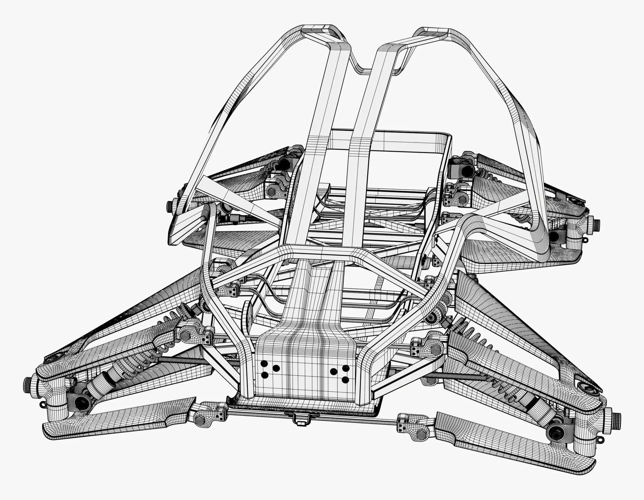 Buggy Frame with Suspension M1 3D model_9