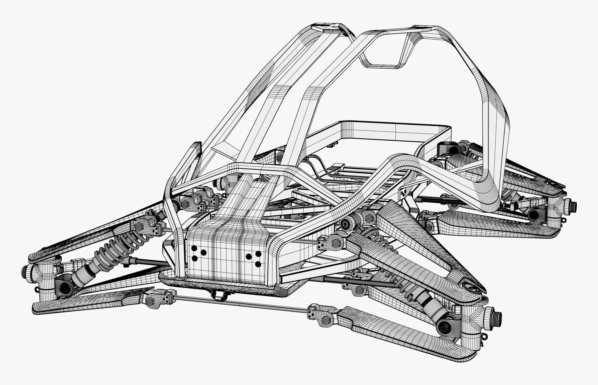 Buggy Frame with Suspension M1 3D model_11