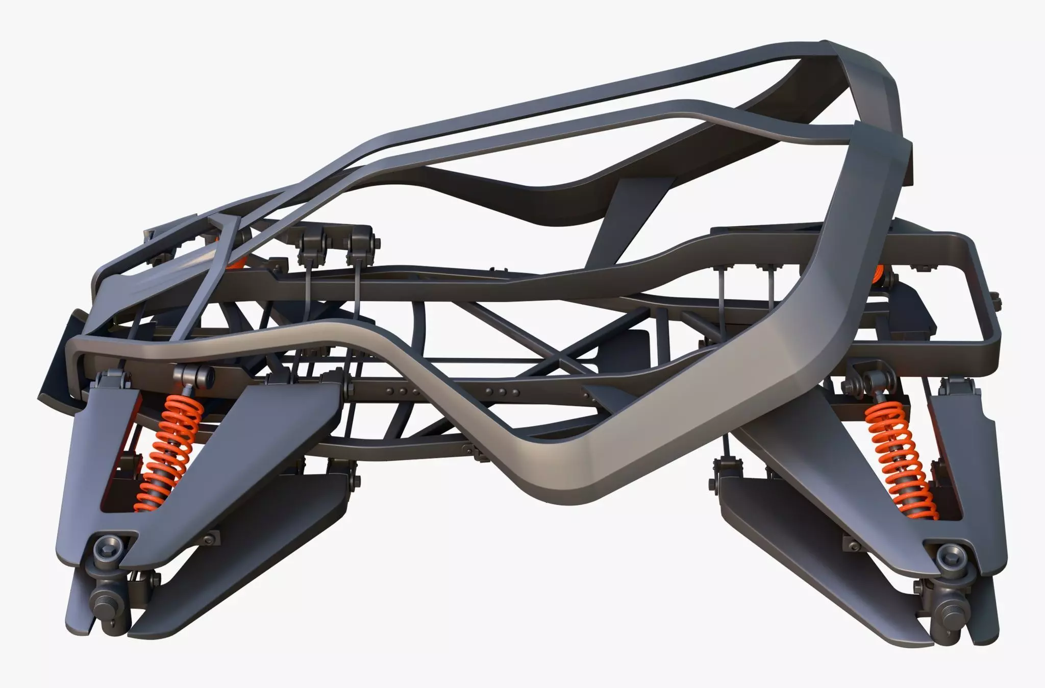 Buggy Frame with Suspension M1 3D model_2