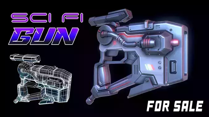 SCI FI GUN low poly
