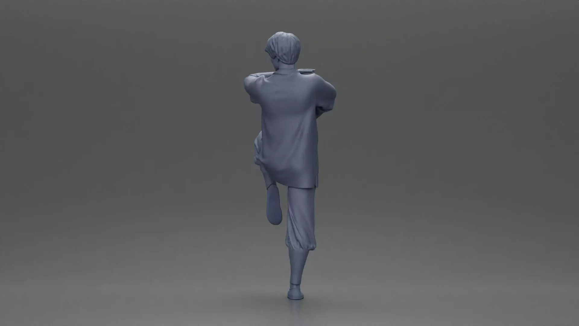 Martial Artist in Action Pose Wearing Traditional Kung Fu Outfit 3D print model_9
