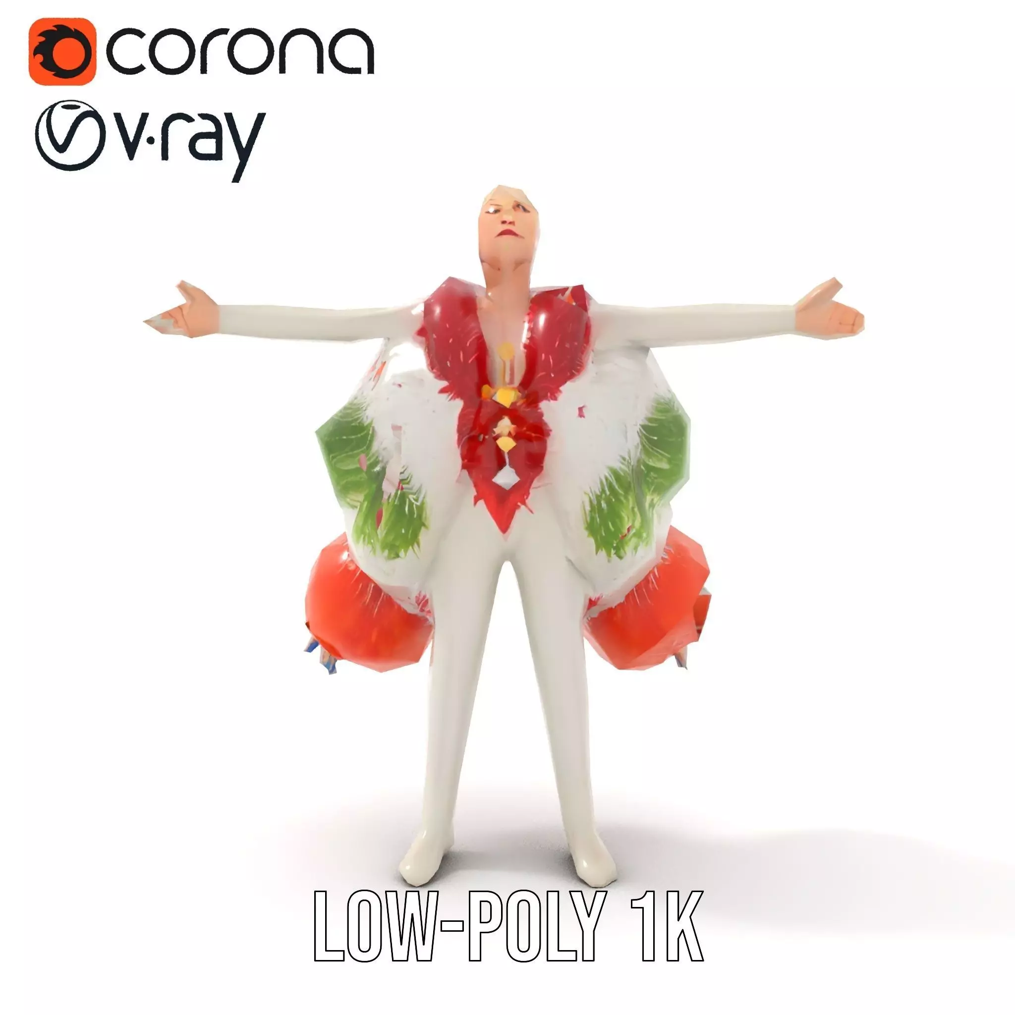 Colorful Feather Costume model pack Low-poly 3D model_28