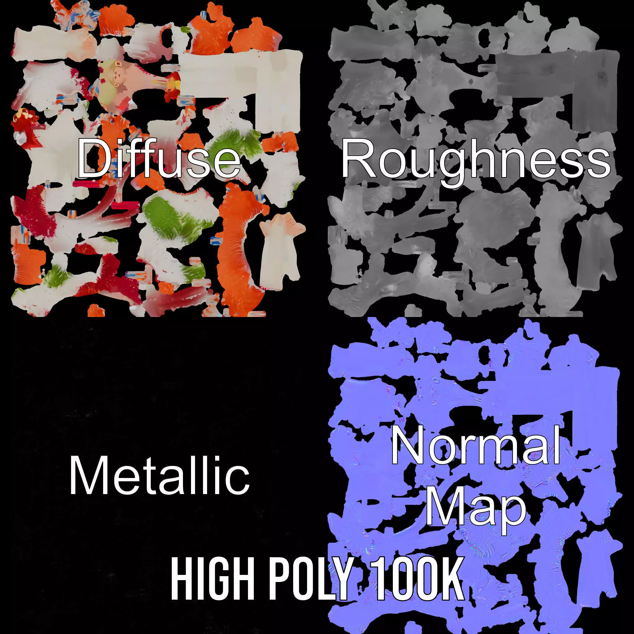 Colorful Feather Costume model pack Low-poly 3D model_3