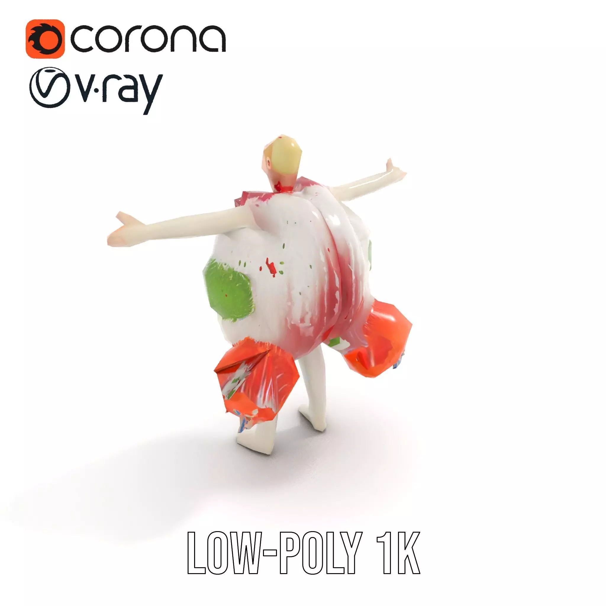 Colorful Feather Costume model pack Low-poly 3D model_7