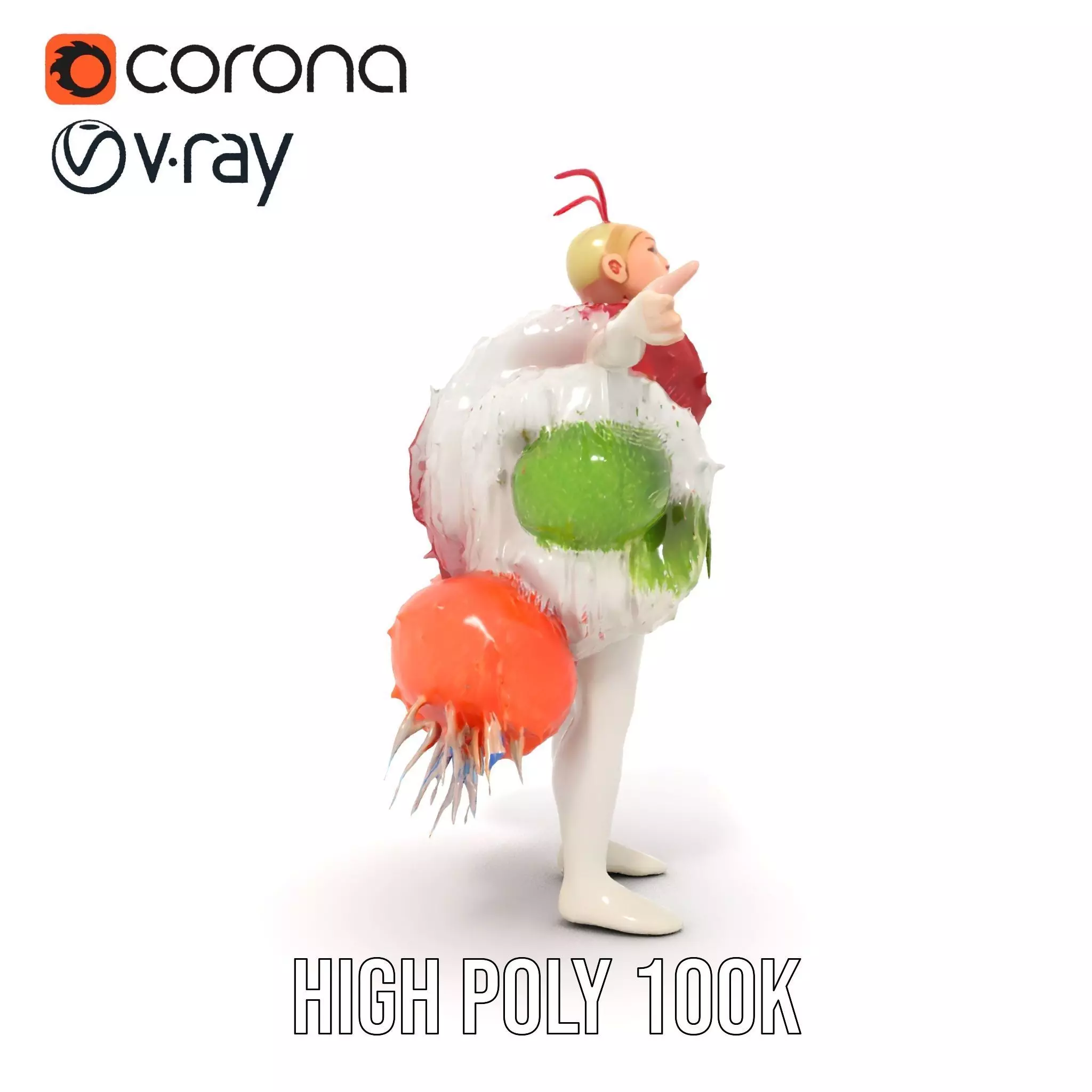 Colorful Feather Costume model pack Low-poly 3D model_33