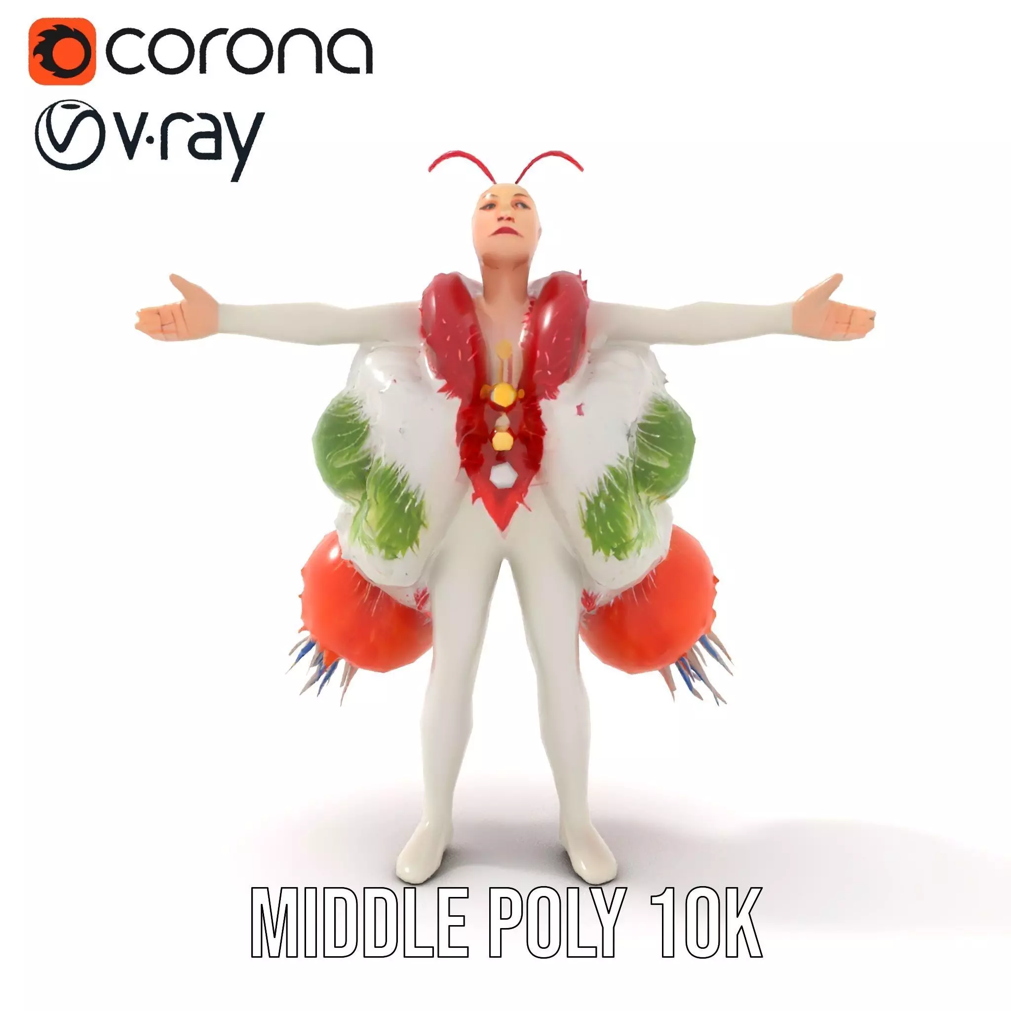 Colorful Feather Costume model pack Low-poly 3D model_5
