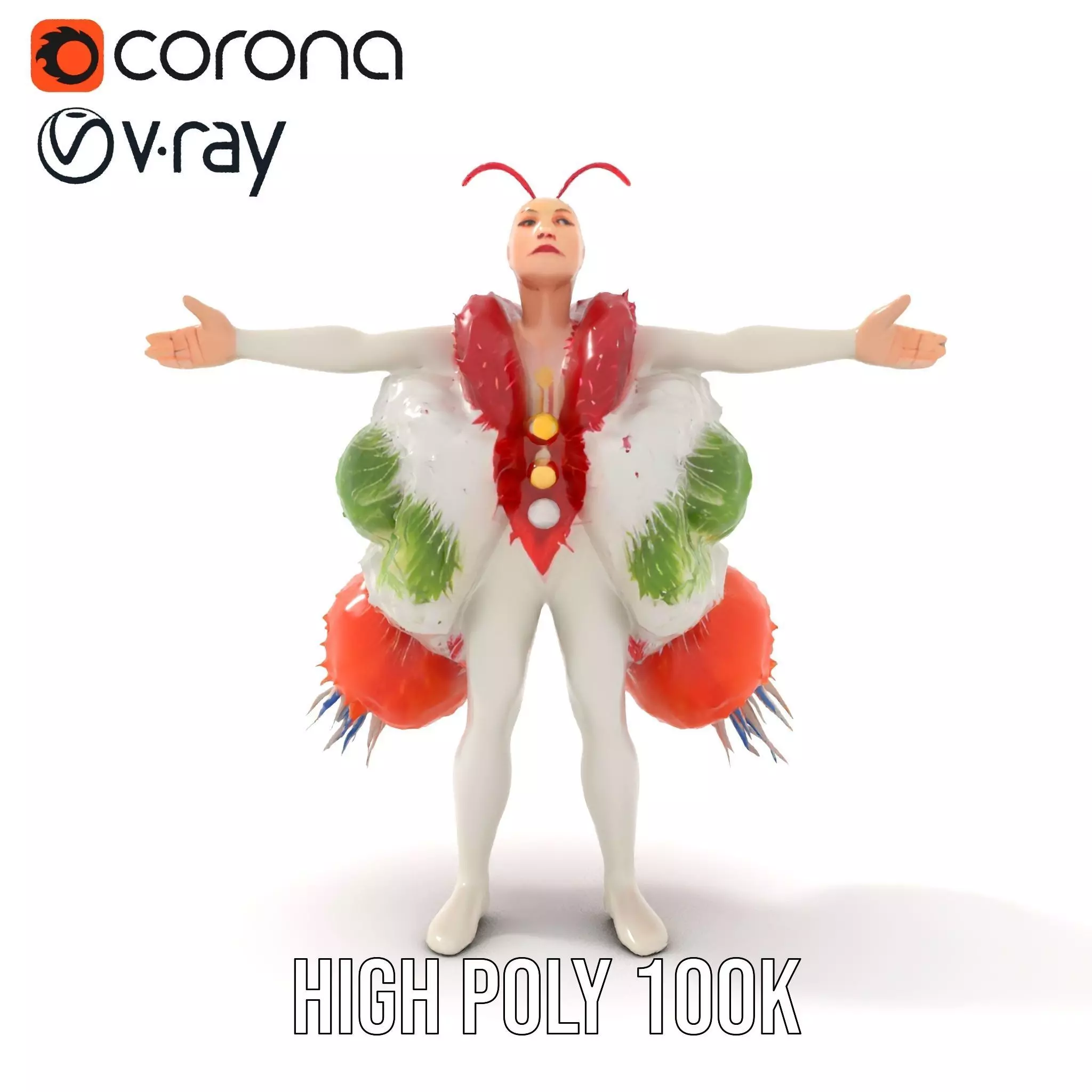Colorful Feather Costume model pack Low-poly 3D model_15