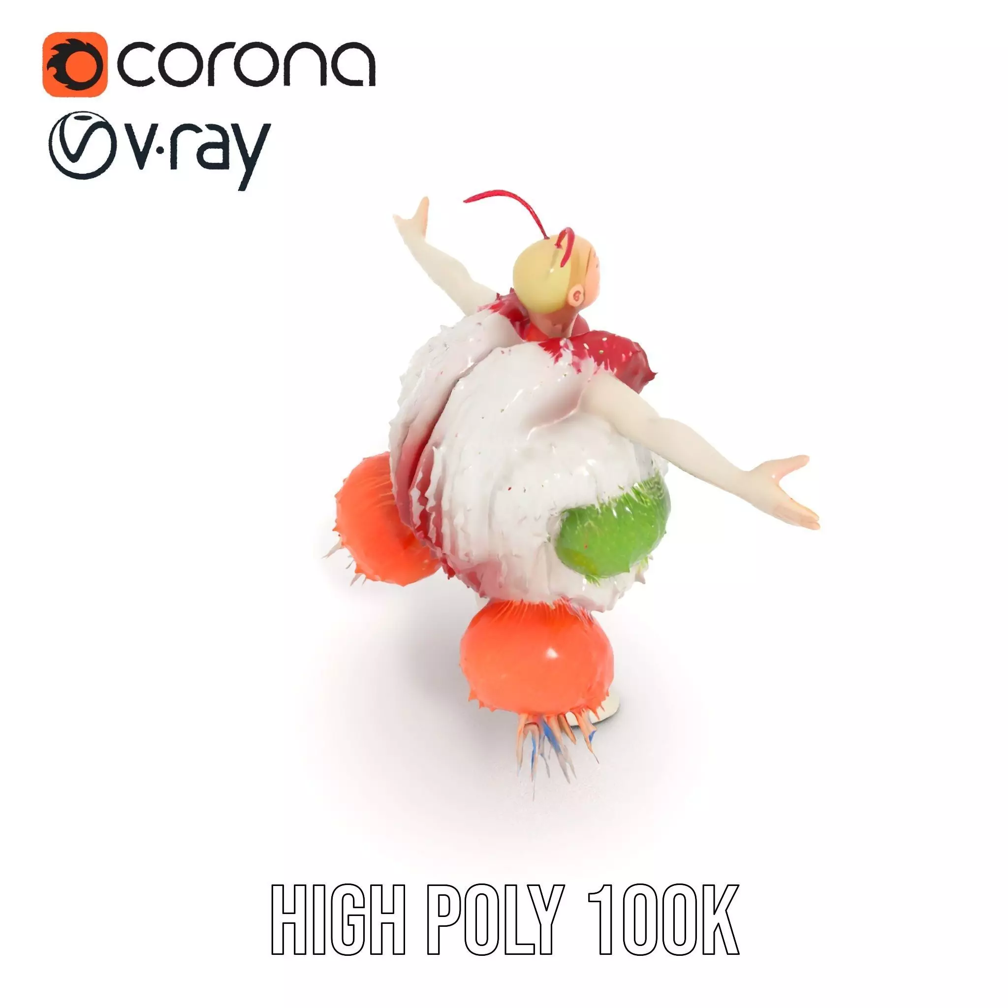 Colorful Feather Costume model pack Low-poly 3D model_21