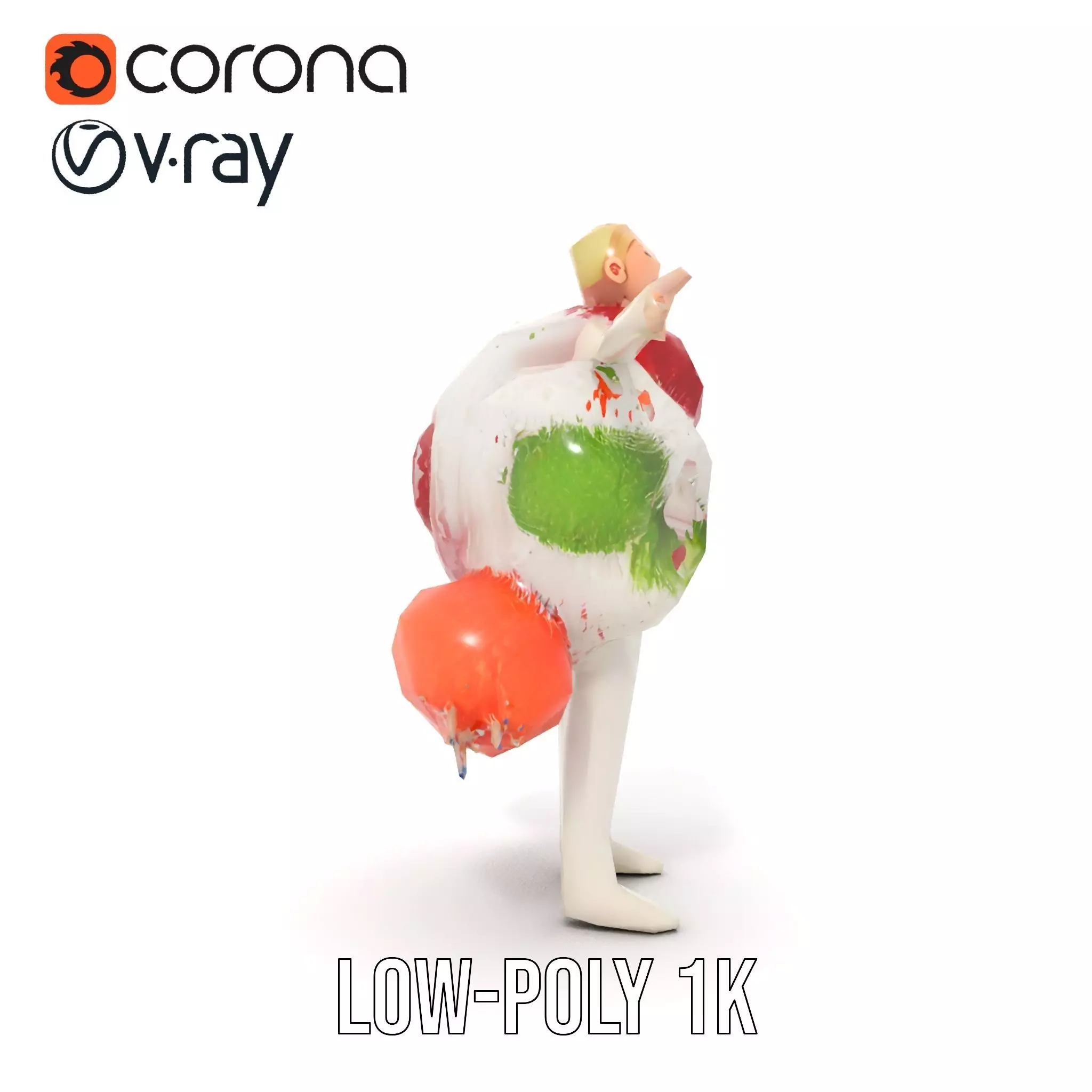 Colorful Feather Costume model pack Low-poly 3D model_12