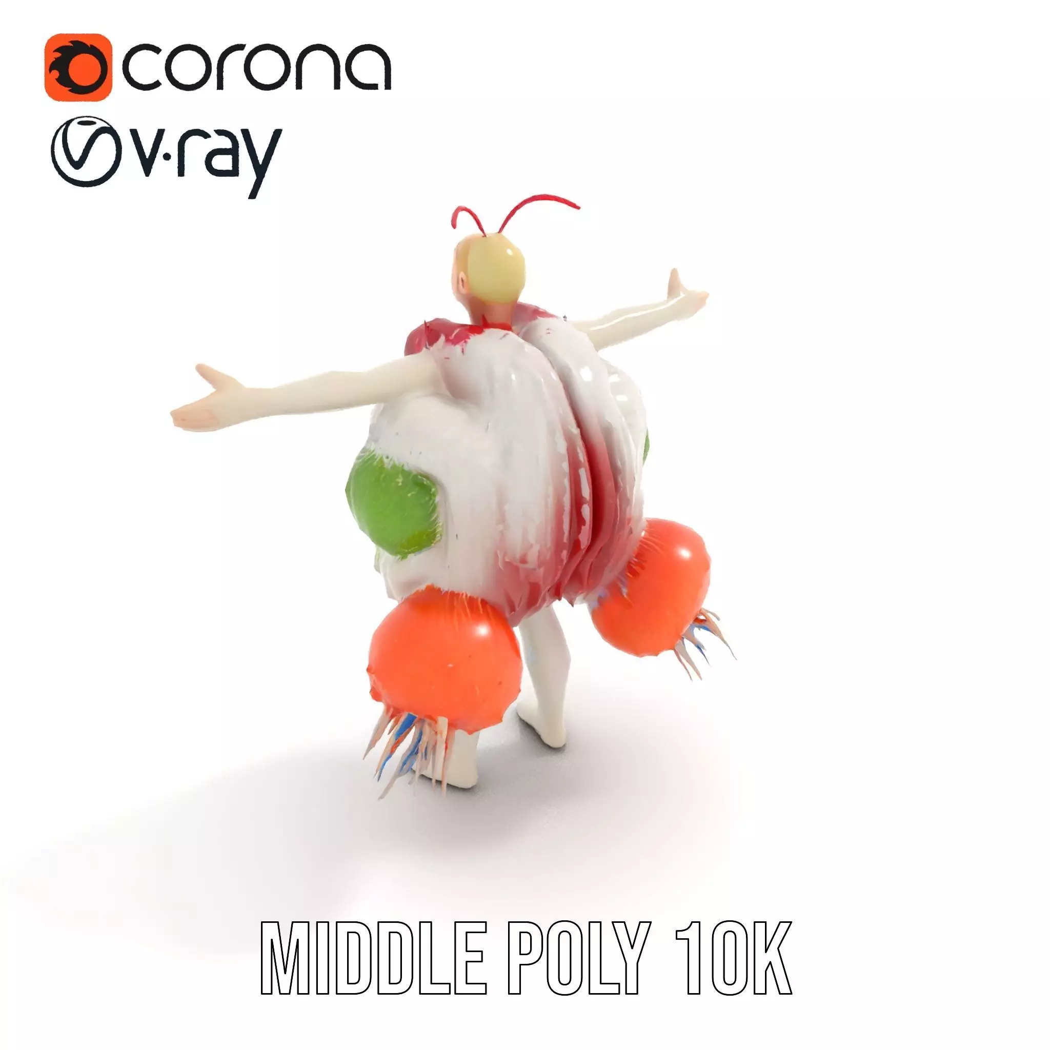 Colorful Feather Costume model pack Low-poly 3D model_19