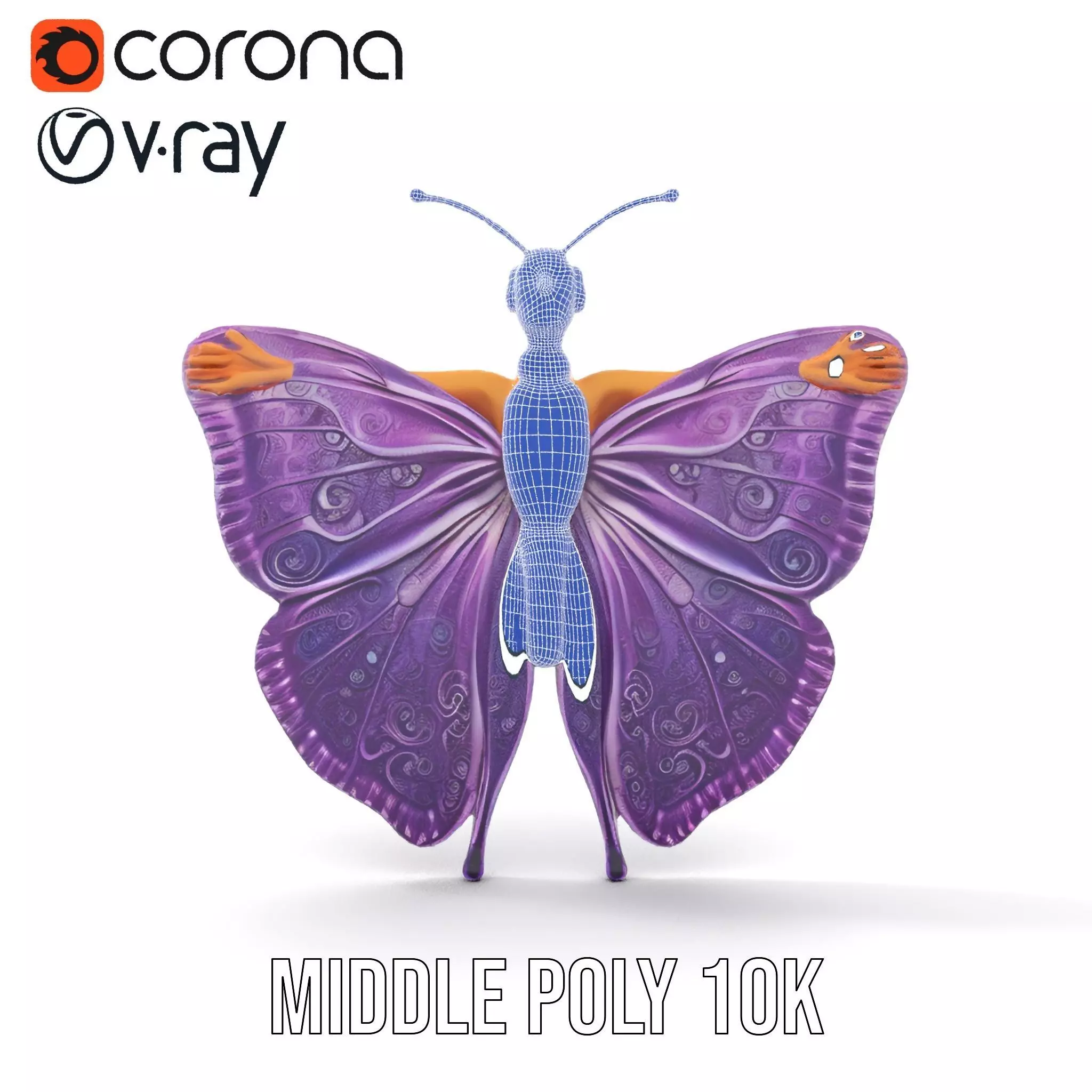 Galactic Butterfly Costume model pack Low-poly 3D model_21