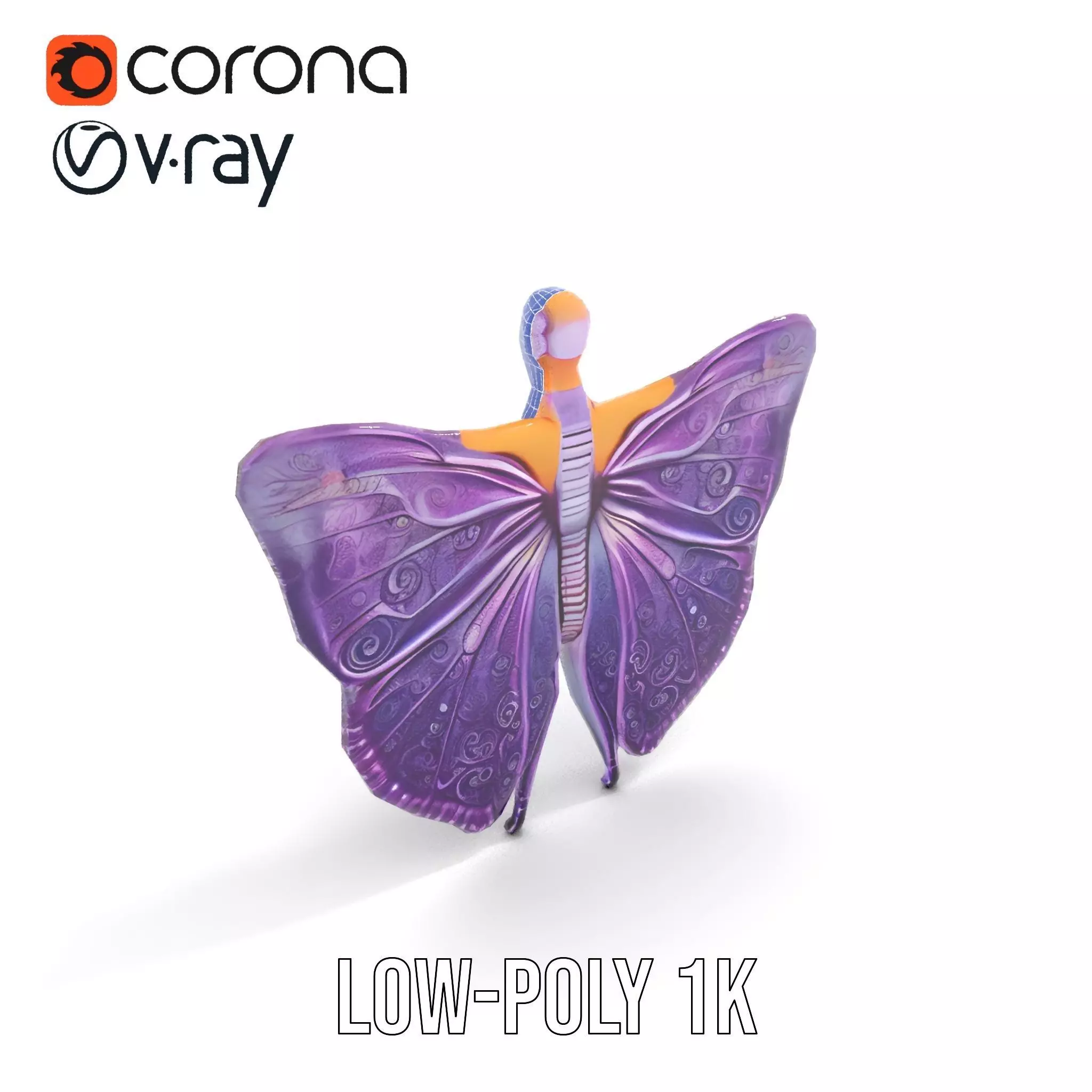 Galactic Butterfly Costume model pack Low-poly 3D model_28