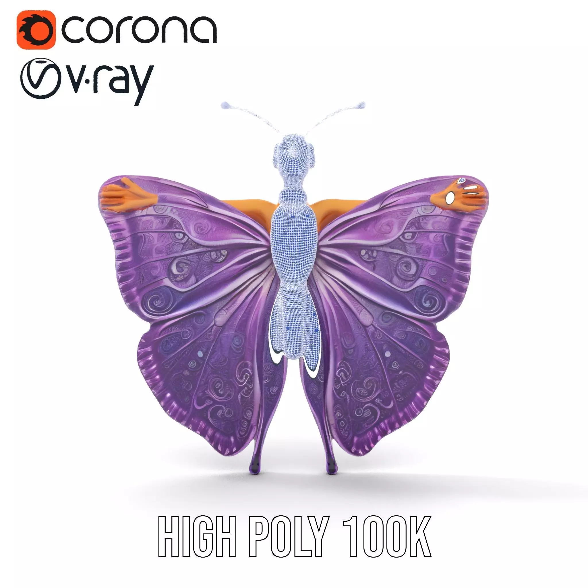 Galactic Butterfly Costume model pack Low-poly 3D model_31