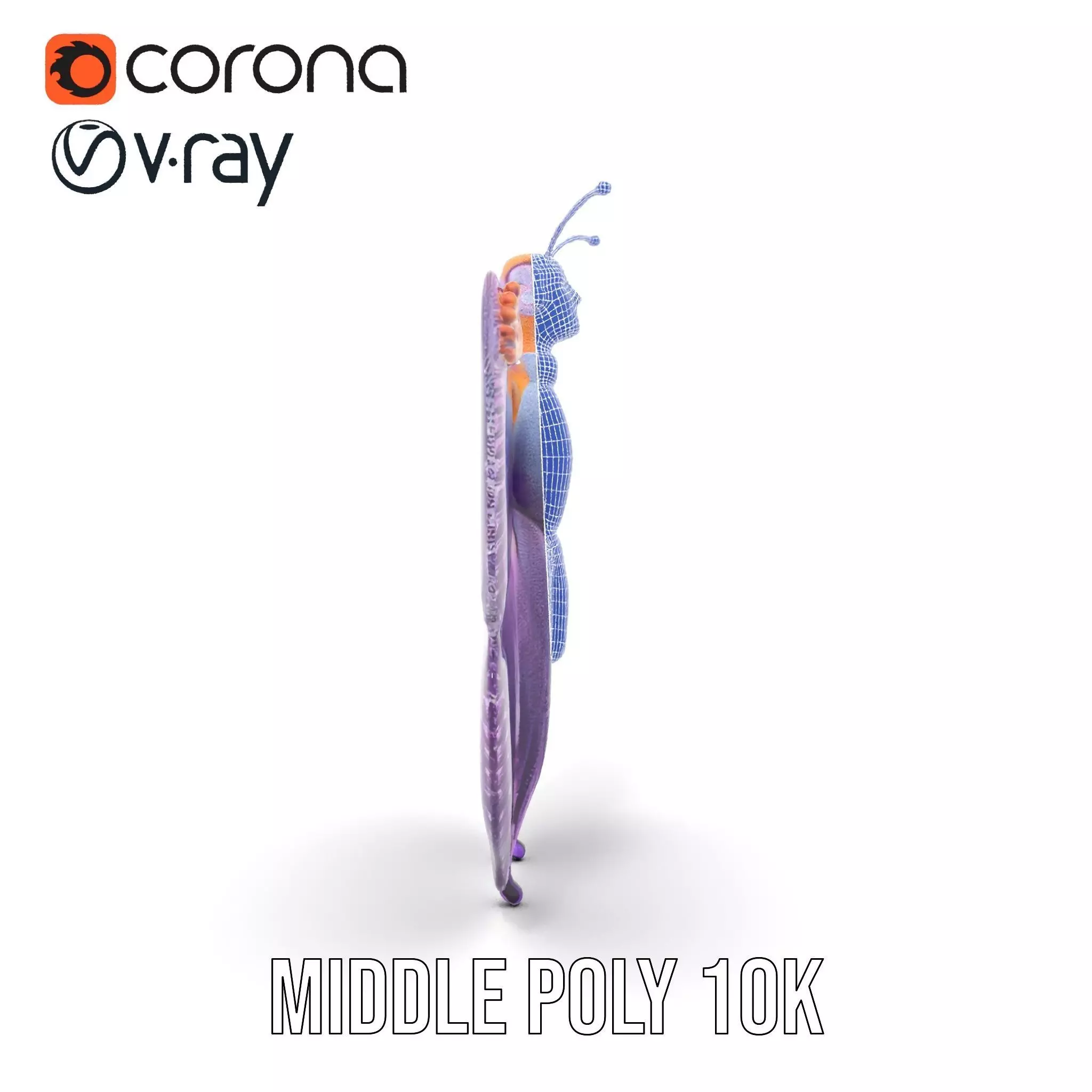 Galactic Butterfly Costume model pack Low-poly 3D model_13